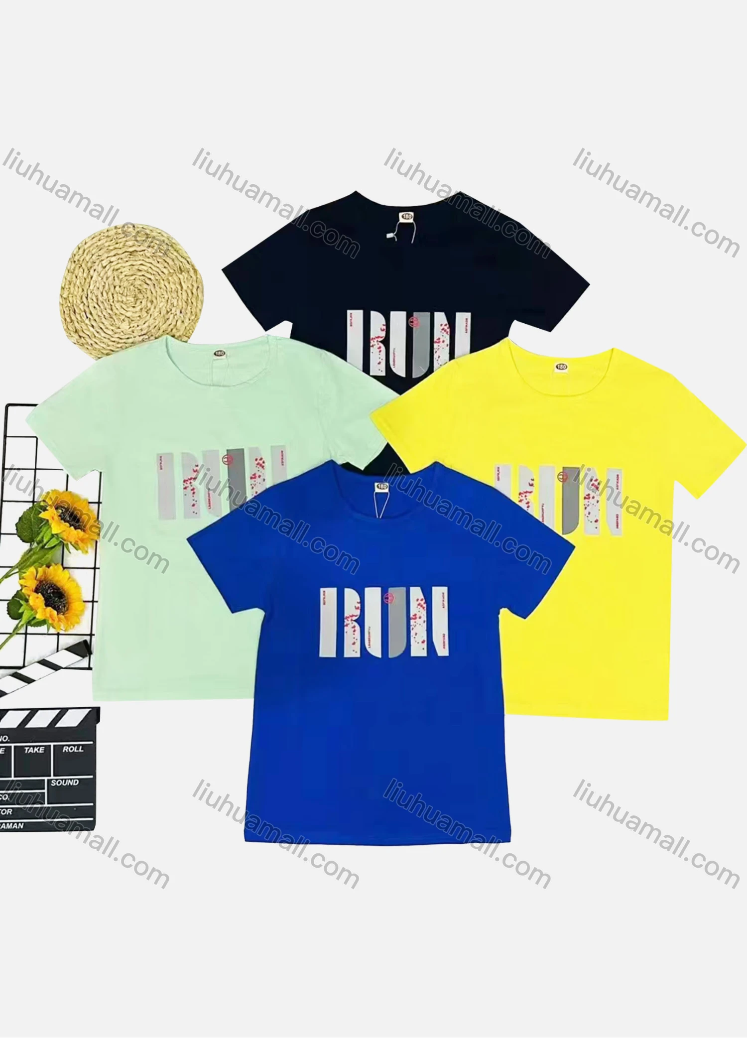 Wholesale Boy's Casual Letter Print Round Neck Short Sleeve Tee - Liuhuamall
