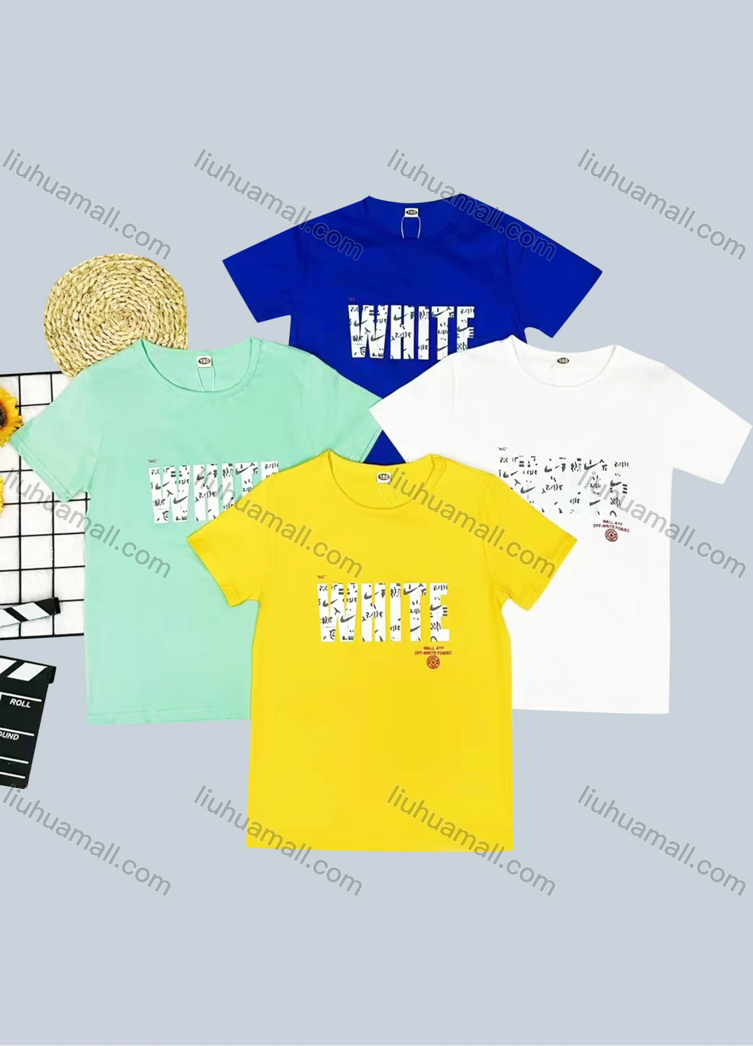 Wholesale Boy's Casual Letter Print Round Neck Short Sleeve Tee - Liuhuamall
