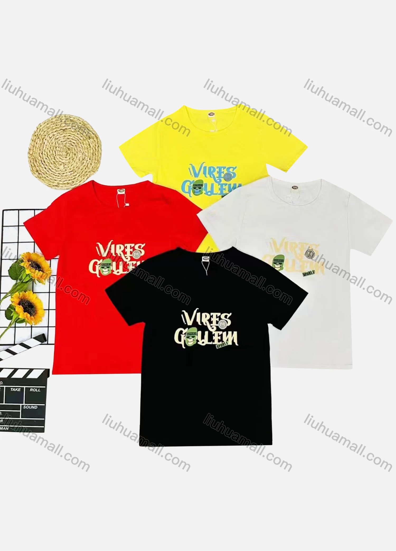 Wholesale Boy's Casual Letter Print Round Neck Short Sleeve Tee - Liuhuamall