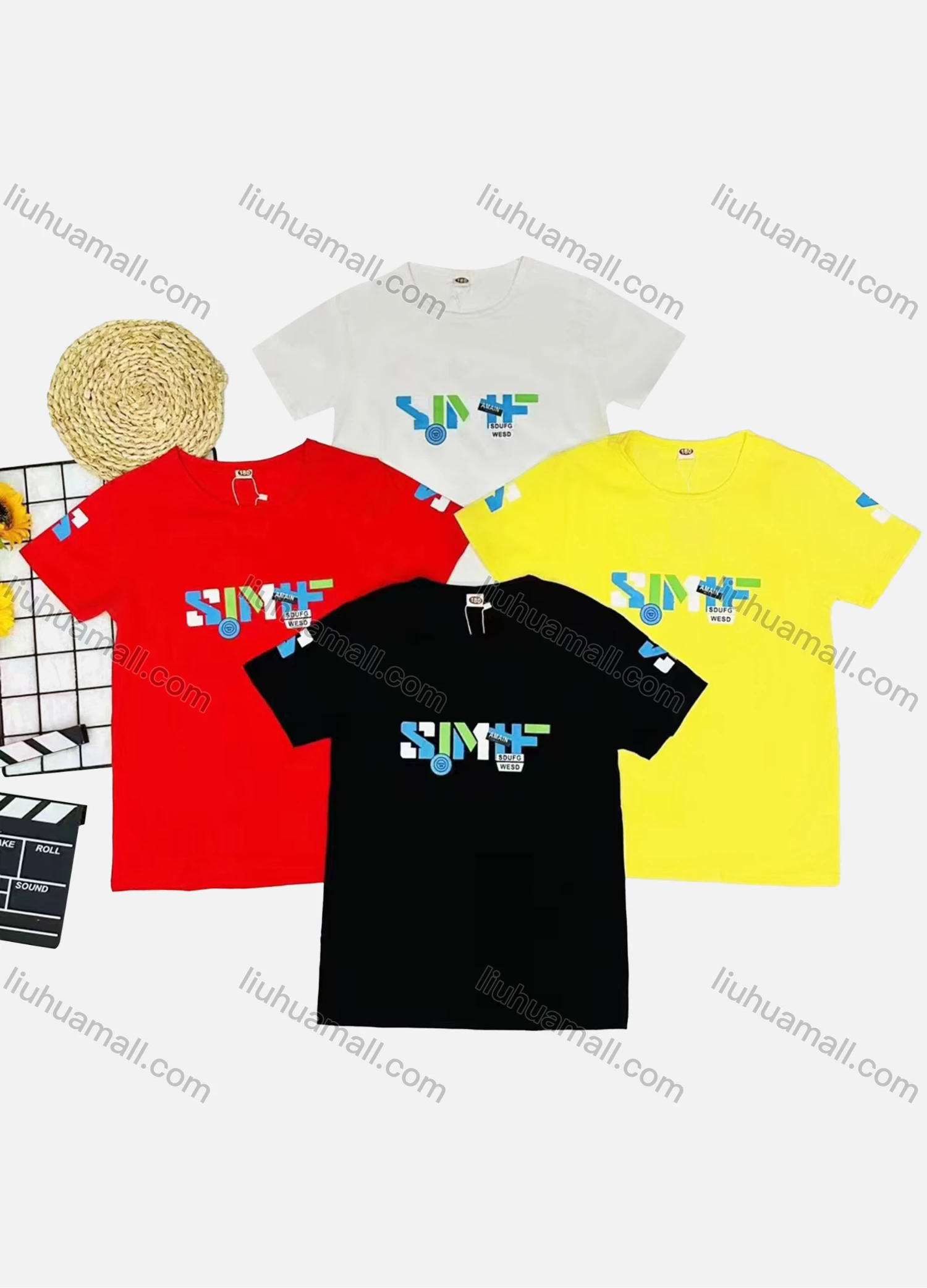 Wholesale Boy's Casual Letter Print Round Neck Short Sleeve Tee - Liuhuamall