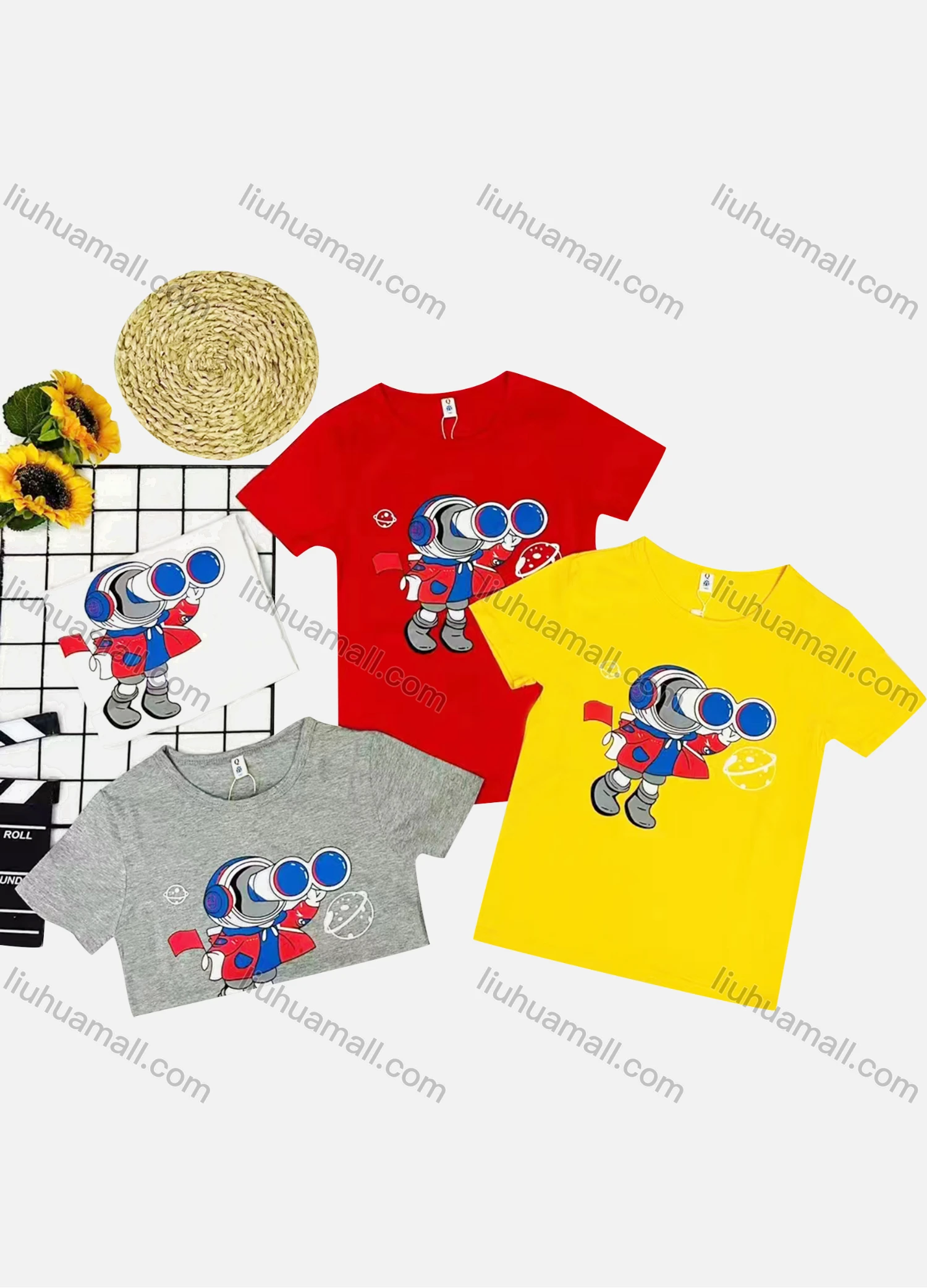 Wholesale Boy's Casual Pattern Round Neck Short Sleeve Tee - Liuhuamall