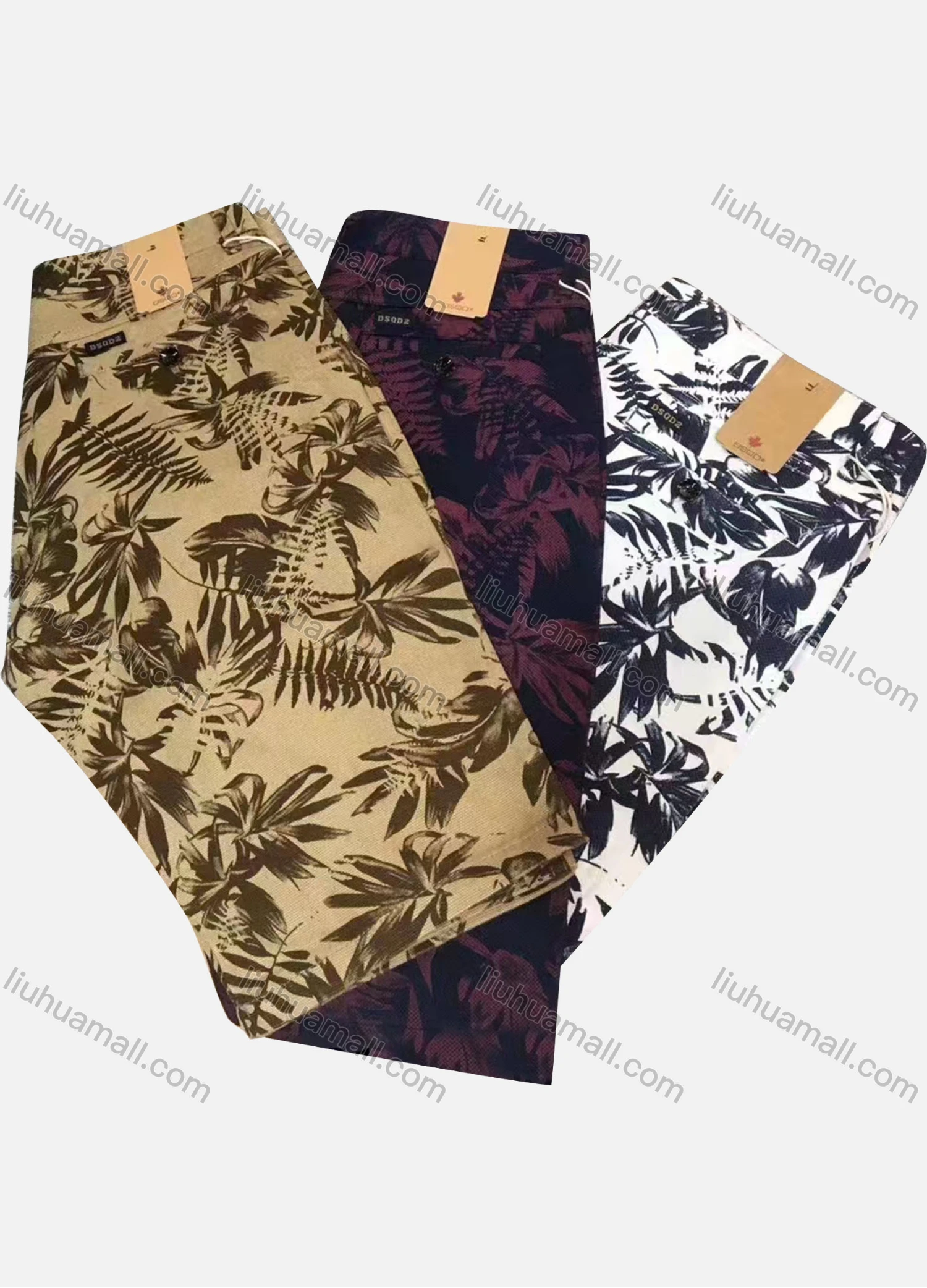 Wholesale Men's Casual Tropical Style Print Pockets Shorts - Liuhuamall