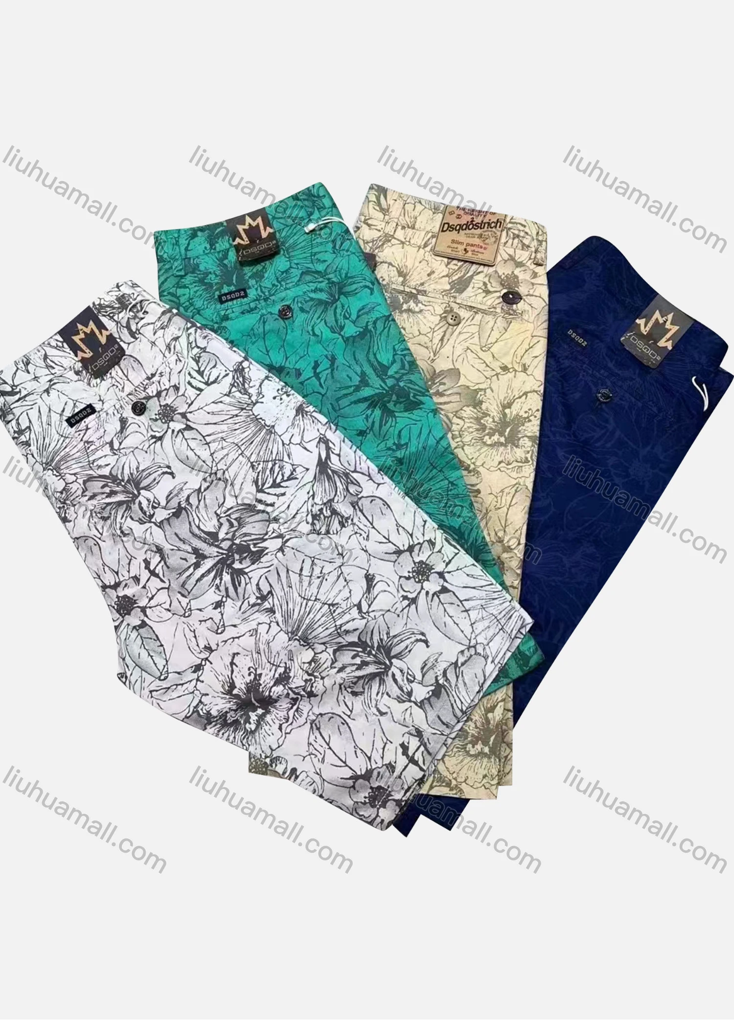 Wholesale Men's Casual Floral Print Pockets Shorts - Liuhuamall