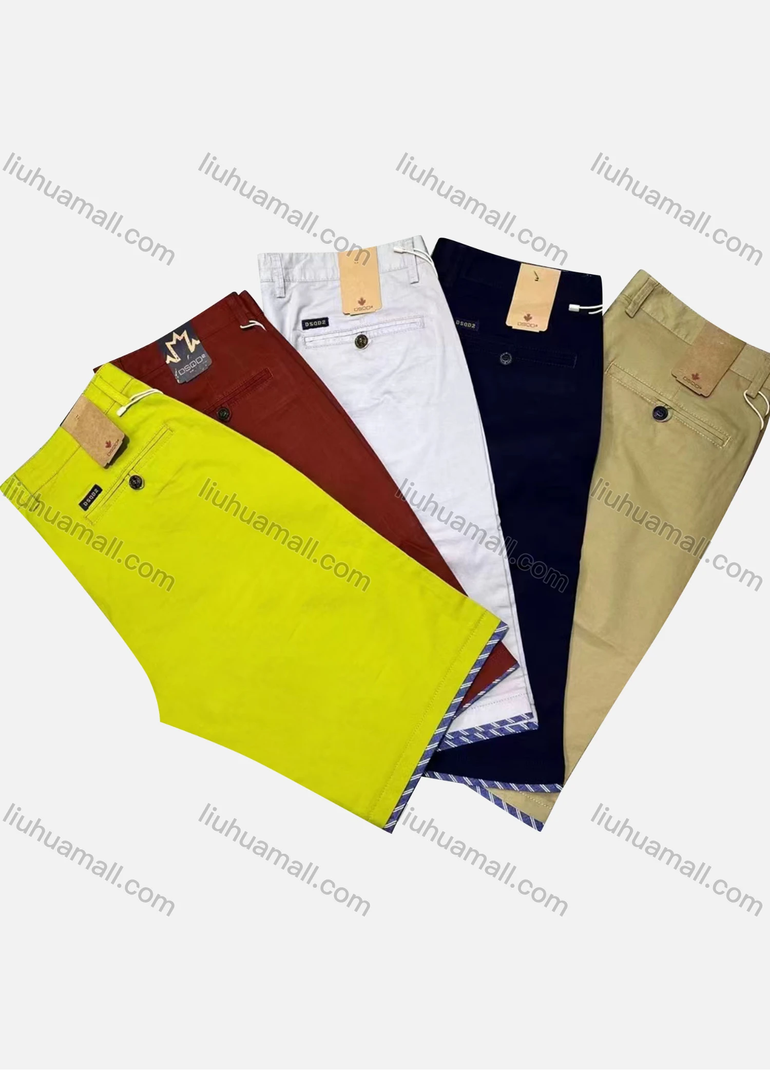 Wholesale Men's Casual Elastic Plain Pockets Shorts - Liuhuamall
