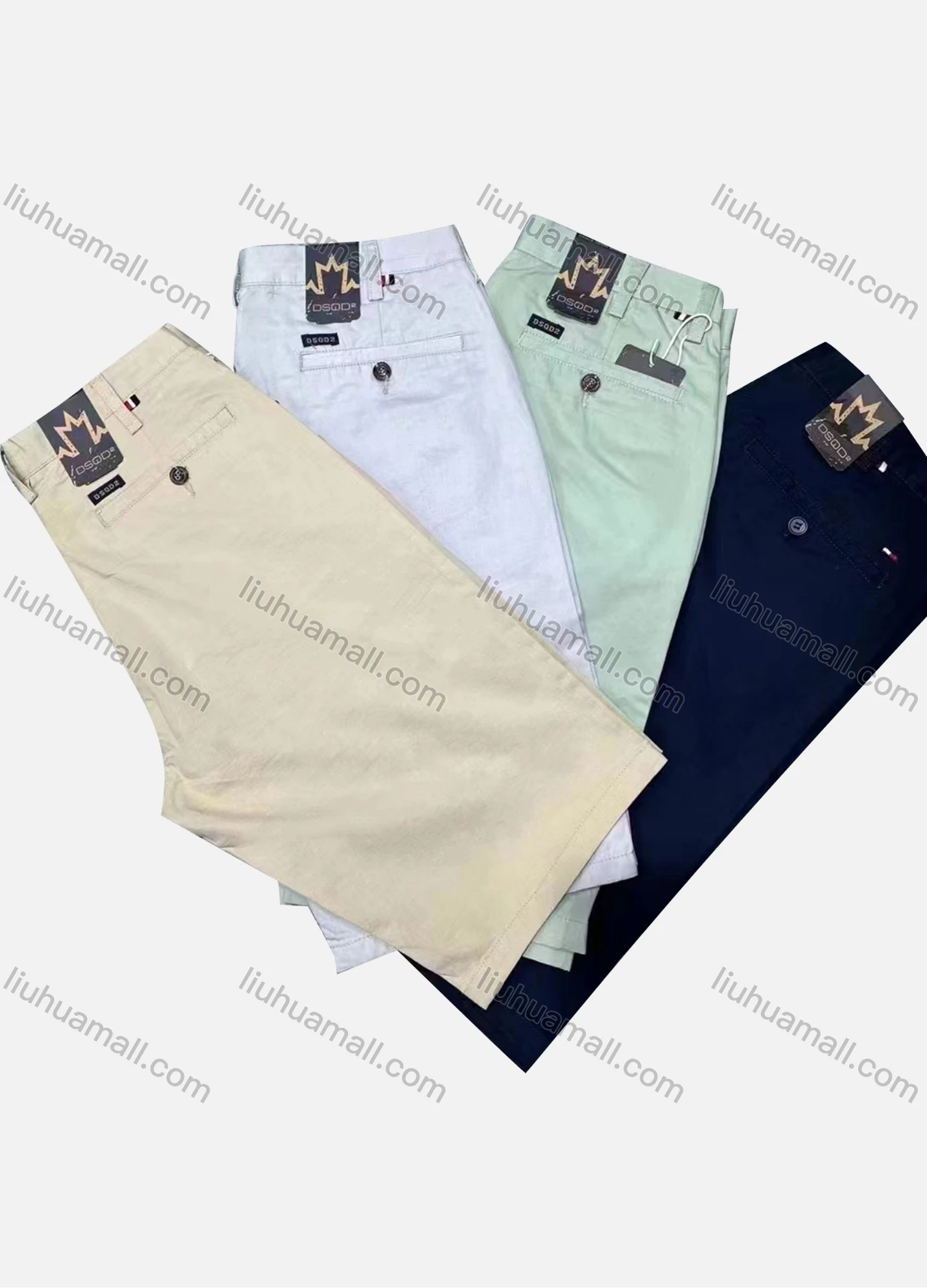 Wholesale Men's Casual Elastic Plain Pockets Shorts - Liuhuamall