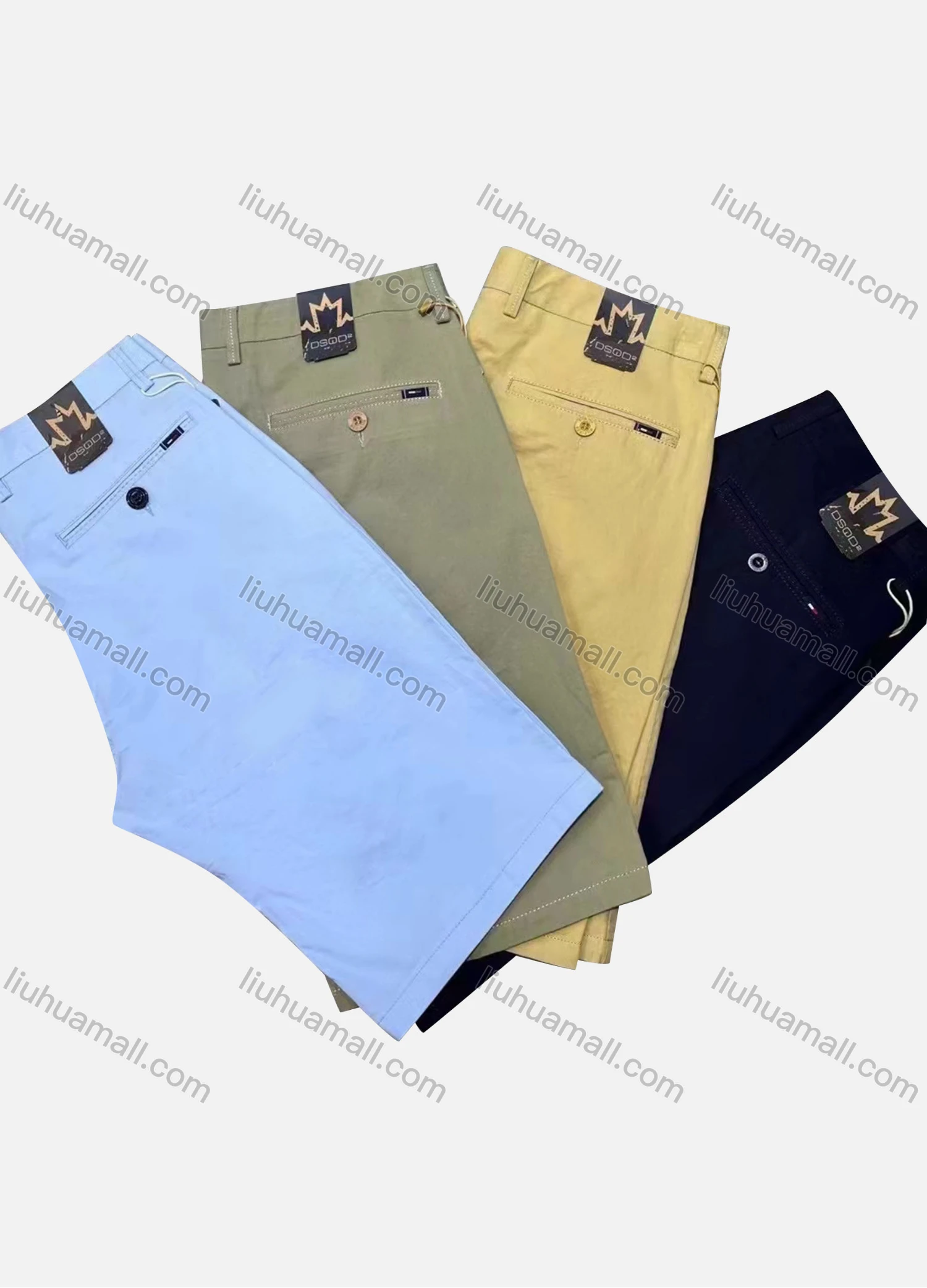 Wholesale Men's Casual Elastic Plain Pockets Shorts - Liuhuamall