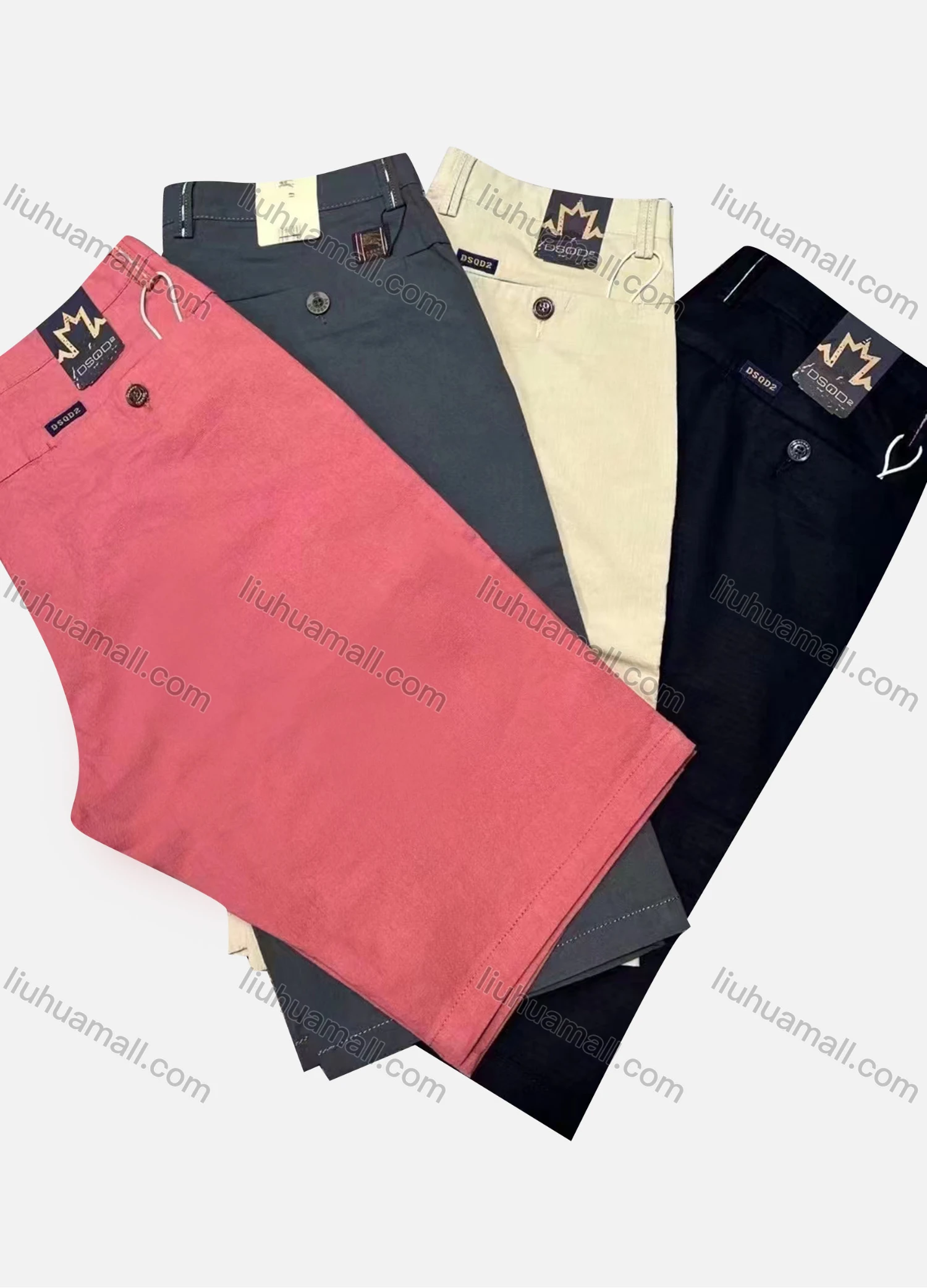 Wholesale Men's Casual Elastic Plain Pockets Shorts - Liuhuamall