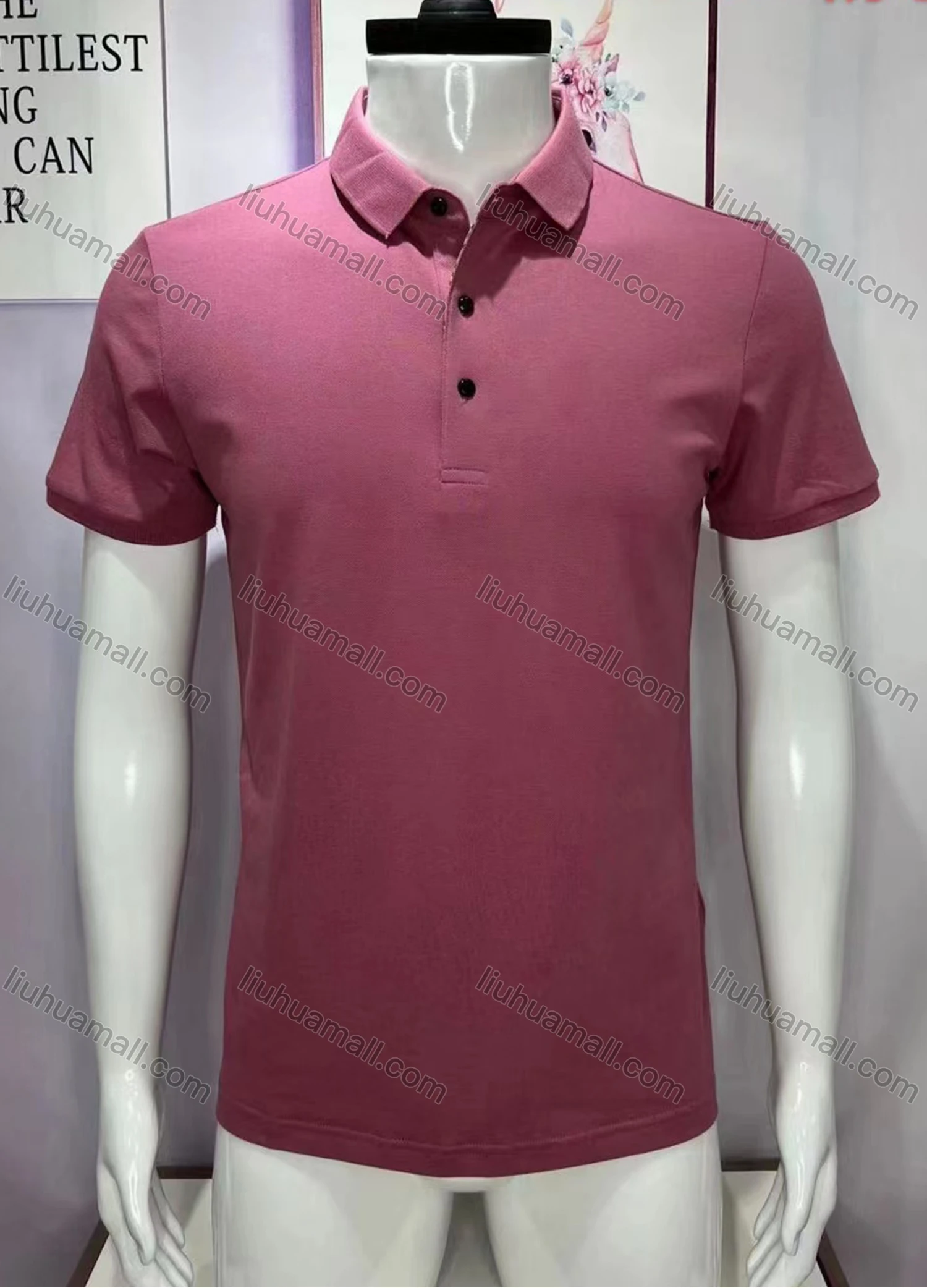 Wholesale Men's Casual Plain Short Sleeve Polo Shirt - Liuhuamall