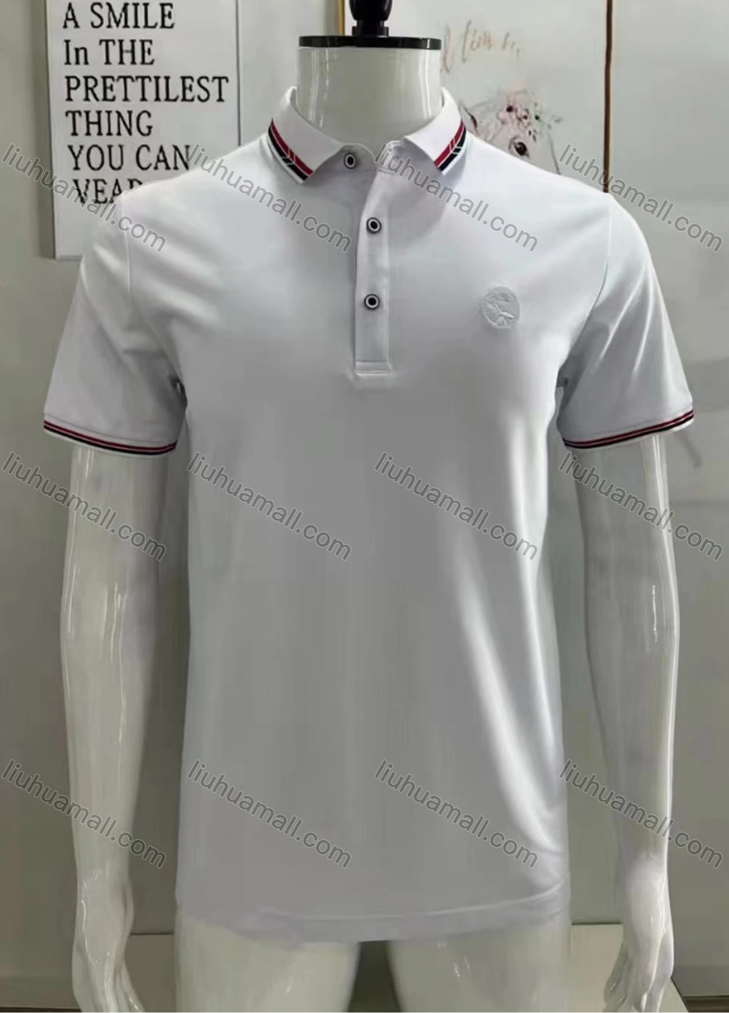 Wholesale Men's Casual Plain Short Sleeve Polo Shirt - Liuhuamall