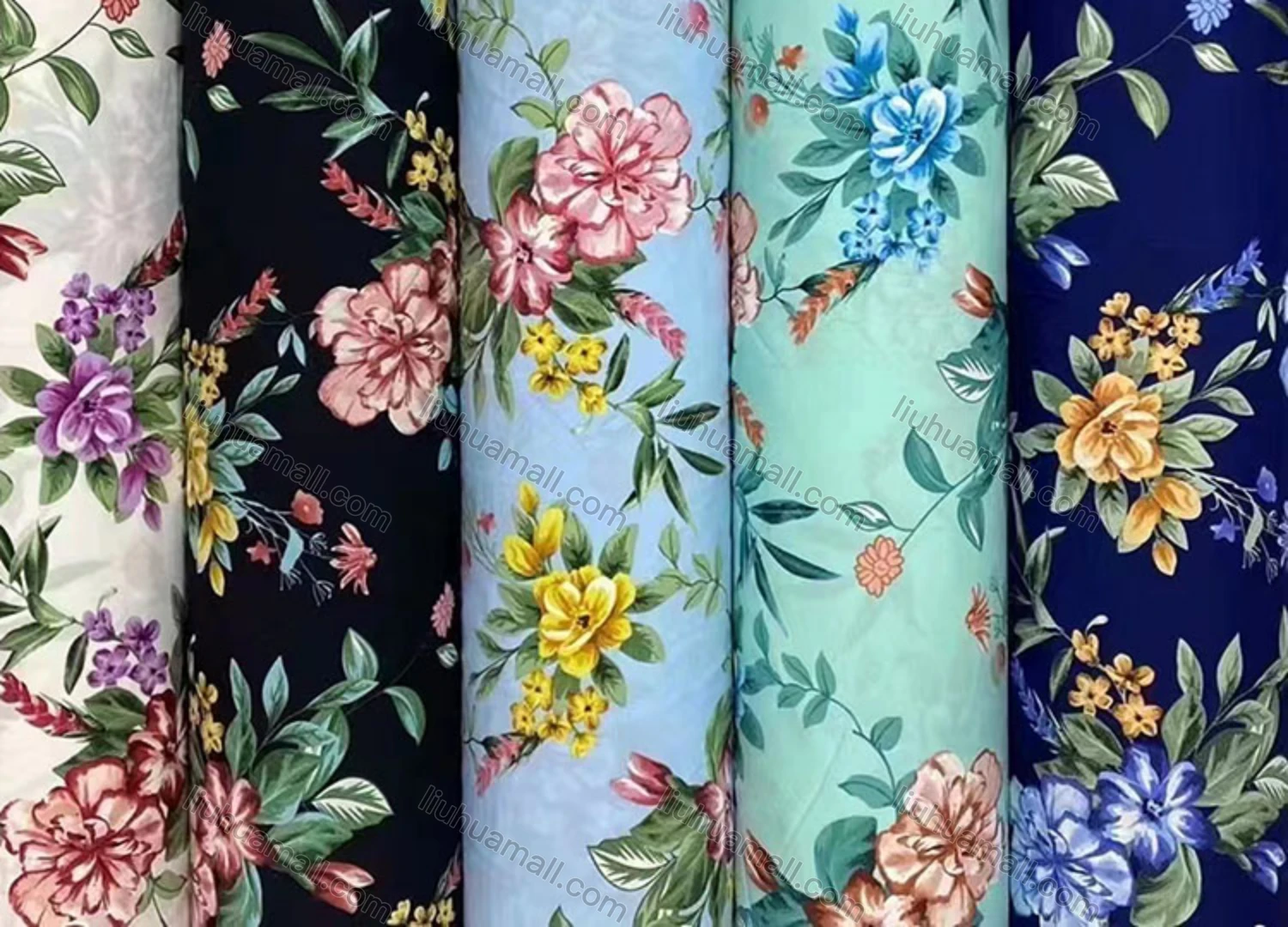 Wholesale Women's Casual Floral Print Ruffle Trim Off Shoulder Lace Up Long Sleeve Blouse - Liuhuamall