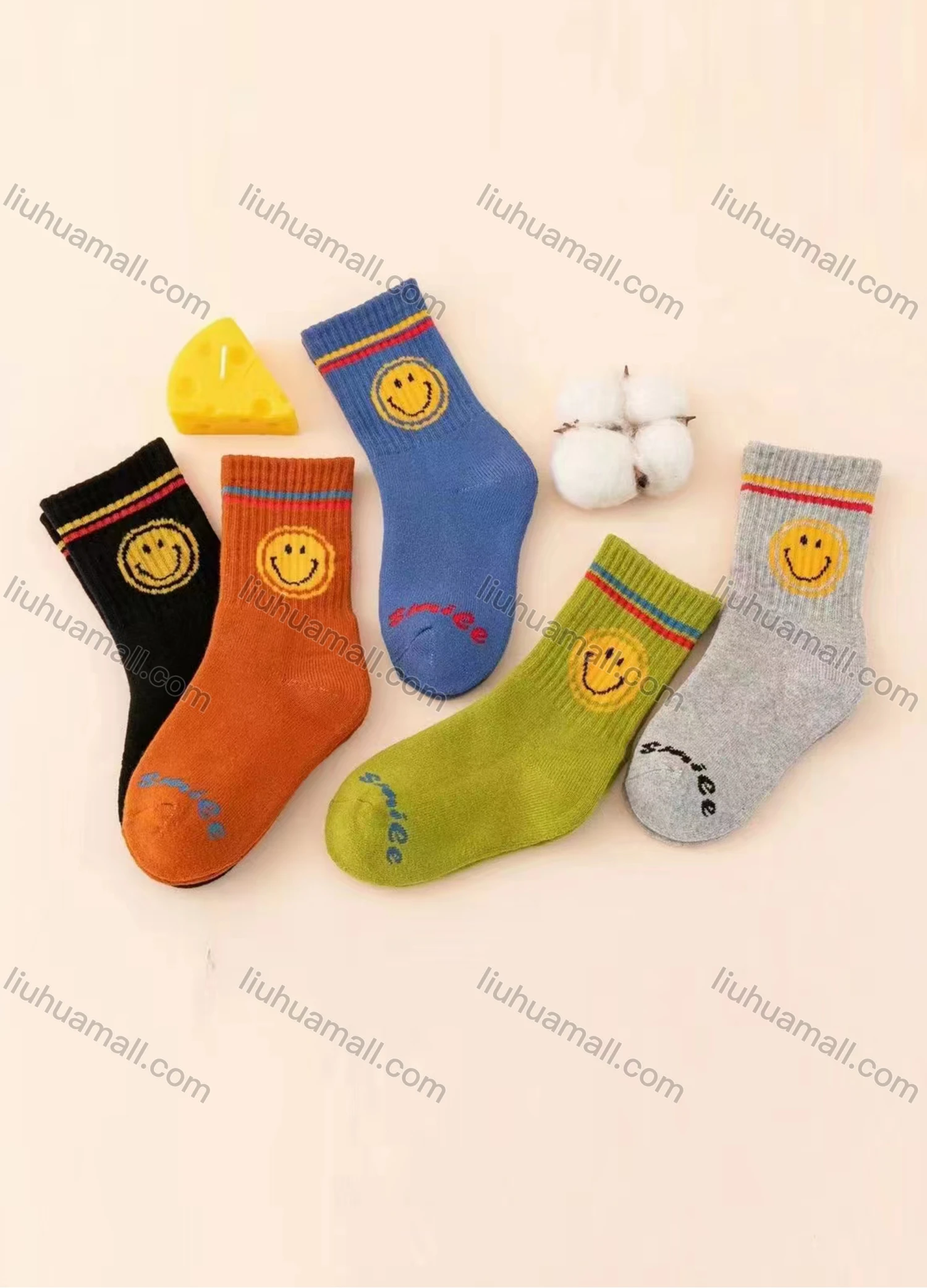 Wholesale Women's Casual Cartoon Print Mid-calf Socks 10 Pairs - Liuhuamall
