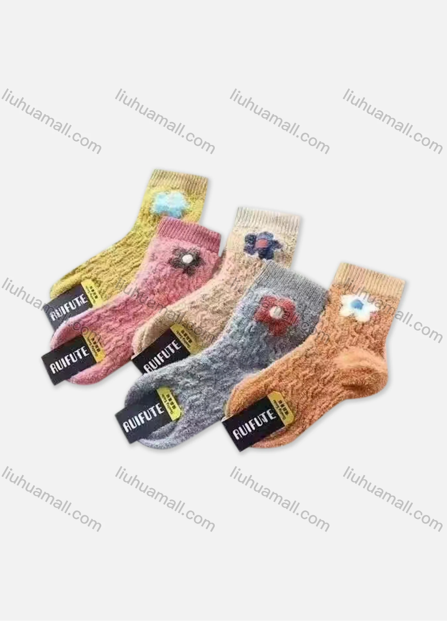 Wholesale Women's Casual Floral Print Mid-calf Socks 10 Pairs - Liuhuamall