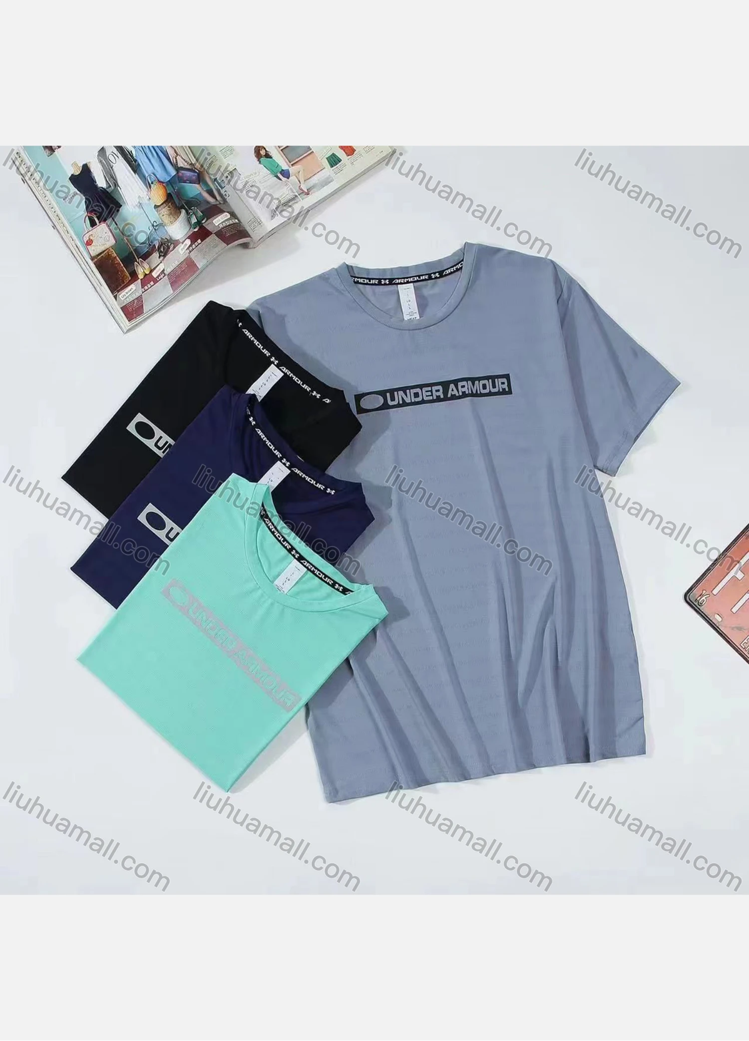 Wholesale Men's Casual Letter Print Round Neck Short Sleeve Tee - Liuhuamall