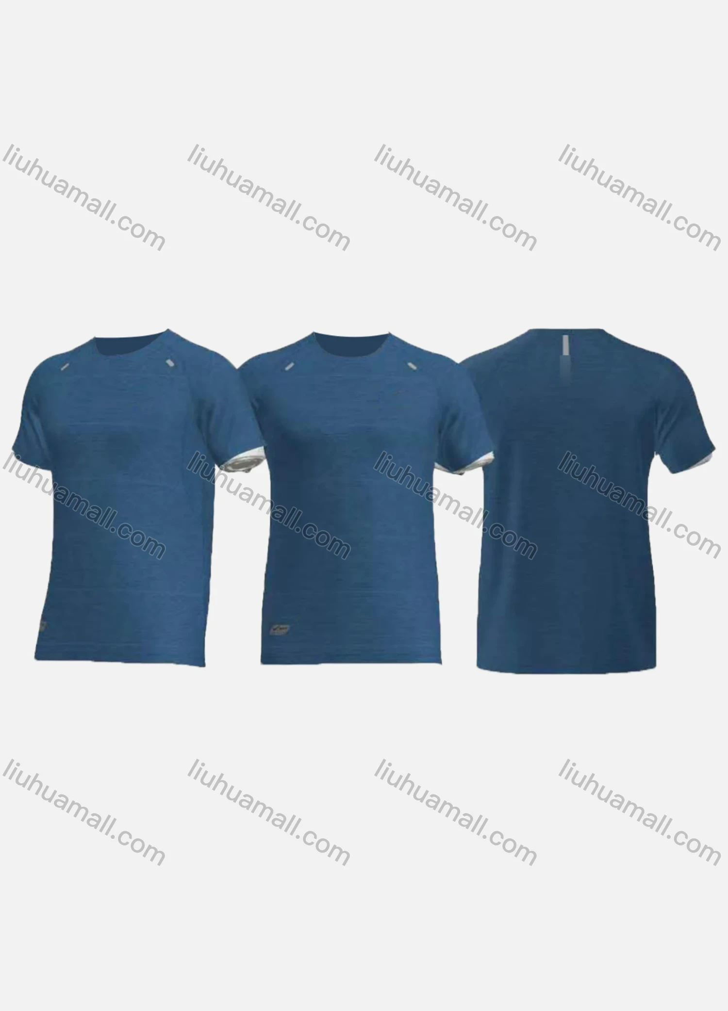 Wholesale Men's Casual Sporty Plain Round Neck Short Sleeve Slim Fit Tee - Liuhuamall