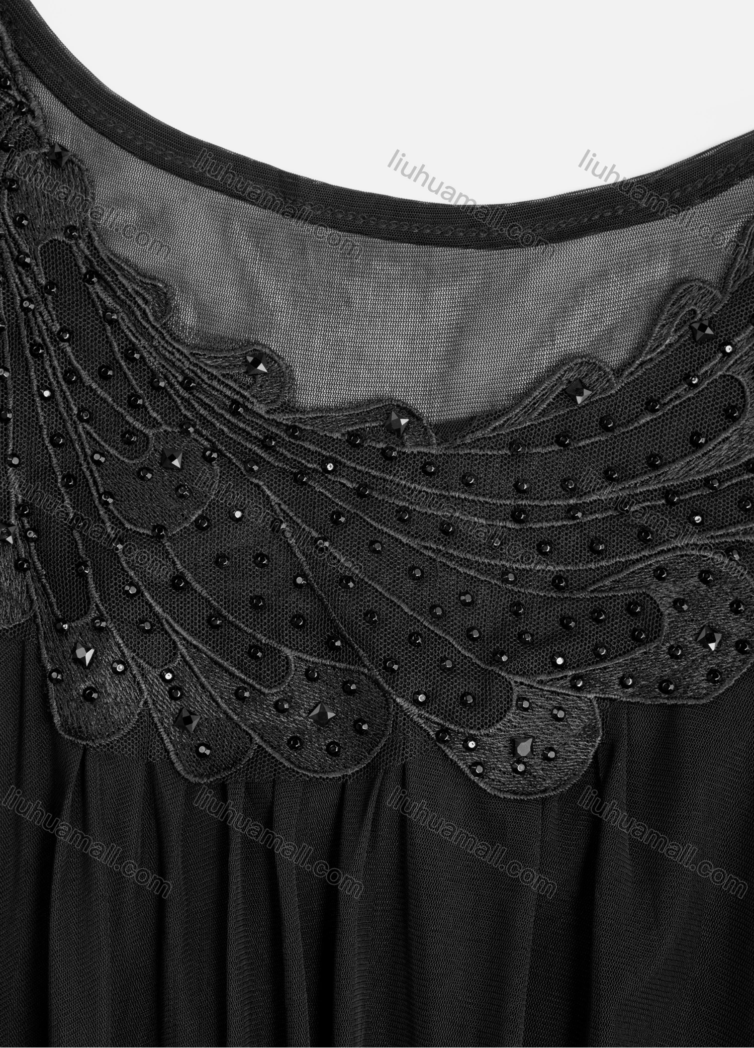 Wholesale Women's Casual Rhinestone Decor Embroidery Lace Appliques Cut Out Tank Top - Liuhuamall