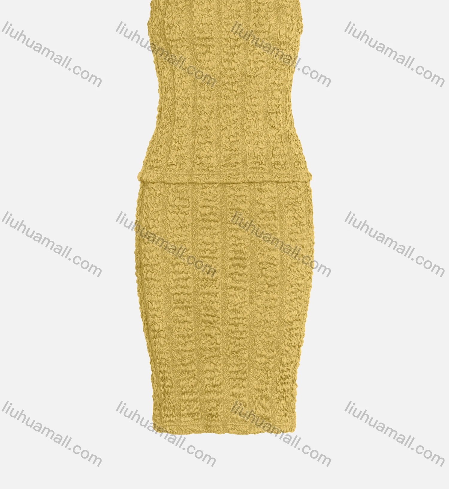 Wholesale Women's Casual Plain Shirred Striped Tank Top & Bodycon Skirt 2 Piece Set 050-2# - Liuhuamall