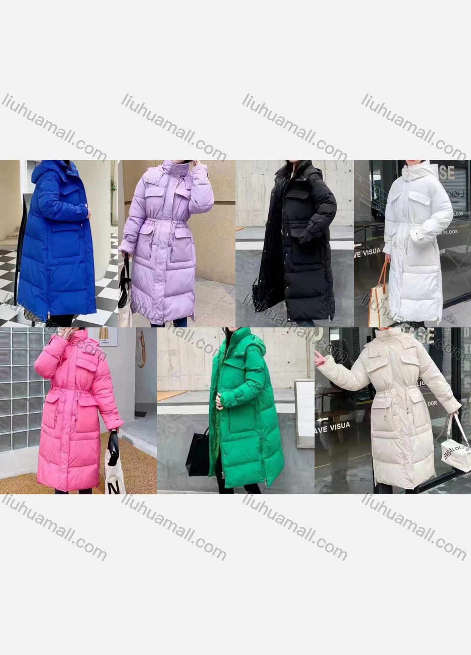 Wholesale Women's Casual Hooded Zipper Flap Pockets Parkas Jacket - Liuhuamall