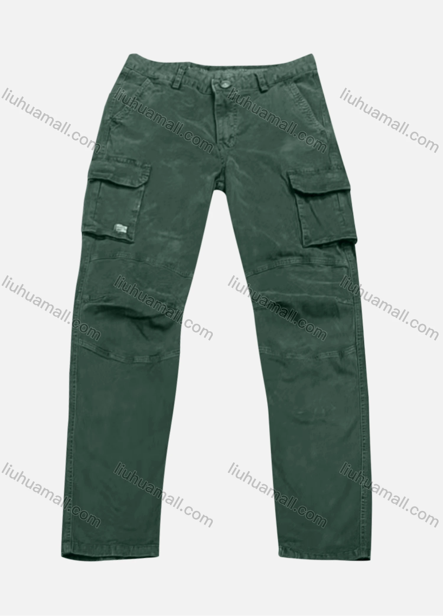 Wholesale Men's Casual Plain Straight Leg Ankle Length Cargo Pants - Liuhuamall