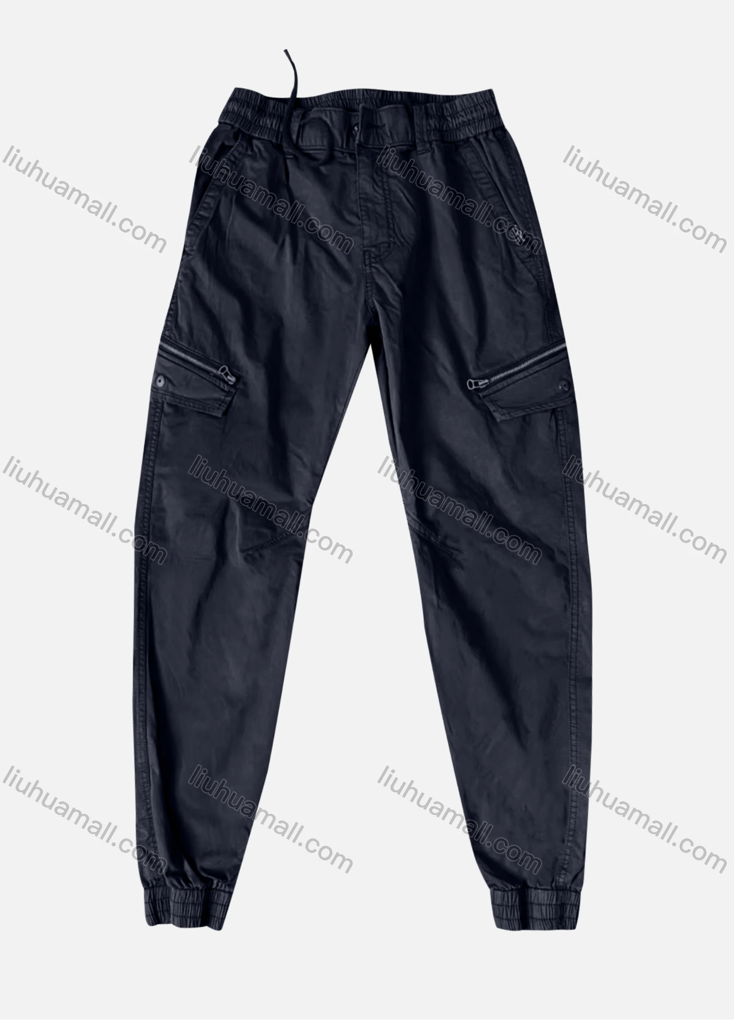 Wholesale Men's Casual Plain Straight Leg Ankle Length Drawstring Joggers - Liuhuamall