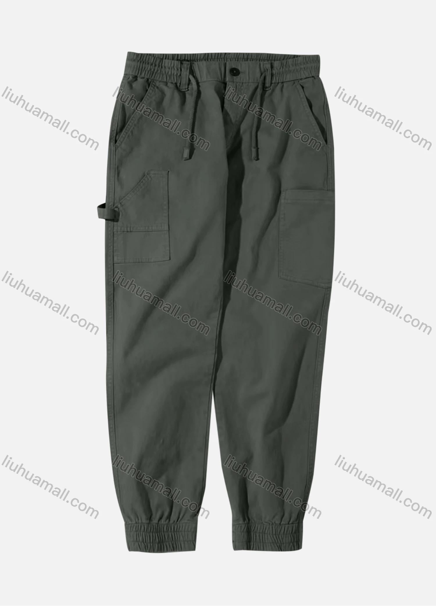 Wholesale Men's Casual Plain Ankle Length Drawstring Joggers - Liuhuamall