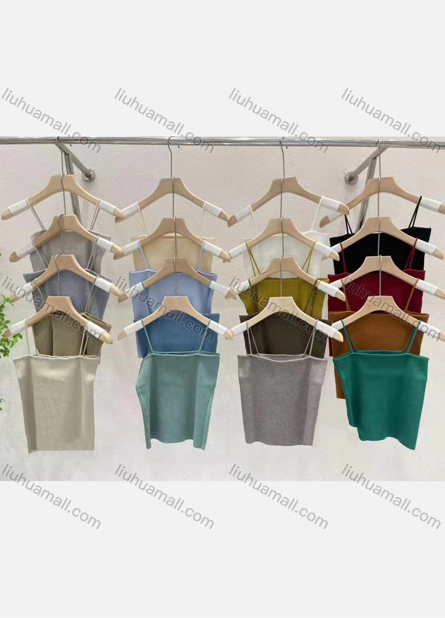 Wholesale Women's Casual Plain Crop Rib-knit Cami Top - Liuhuamall