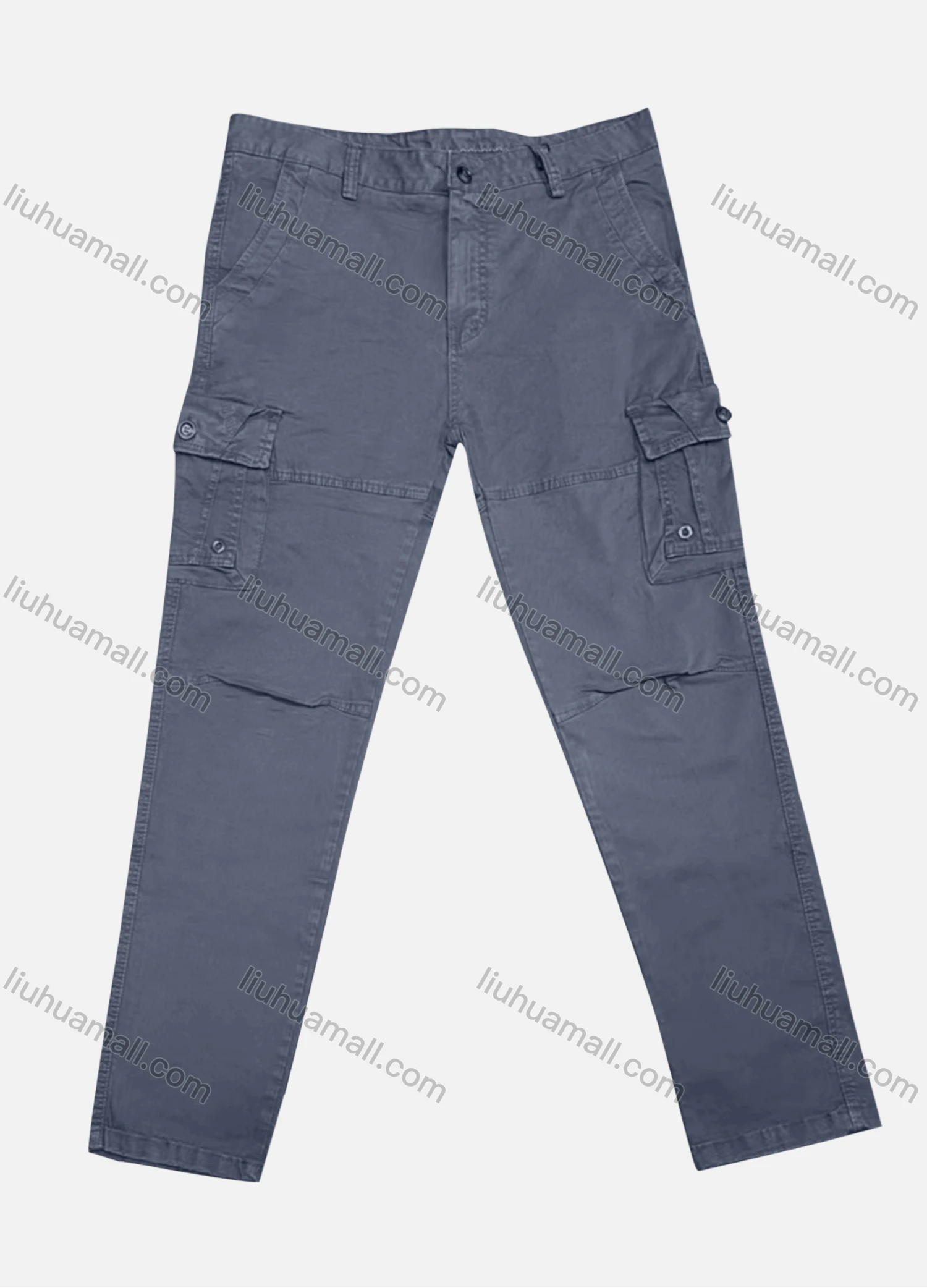 Wholesale Men's Casual Plain Straight Leg Ankle Length Cargo Pants - Liuhuamall
