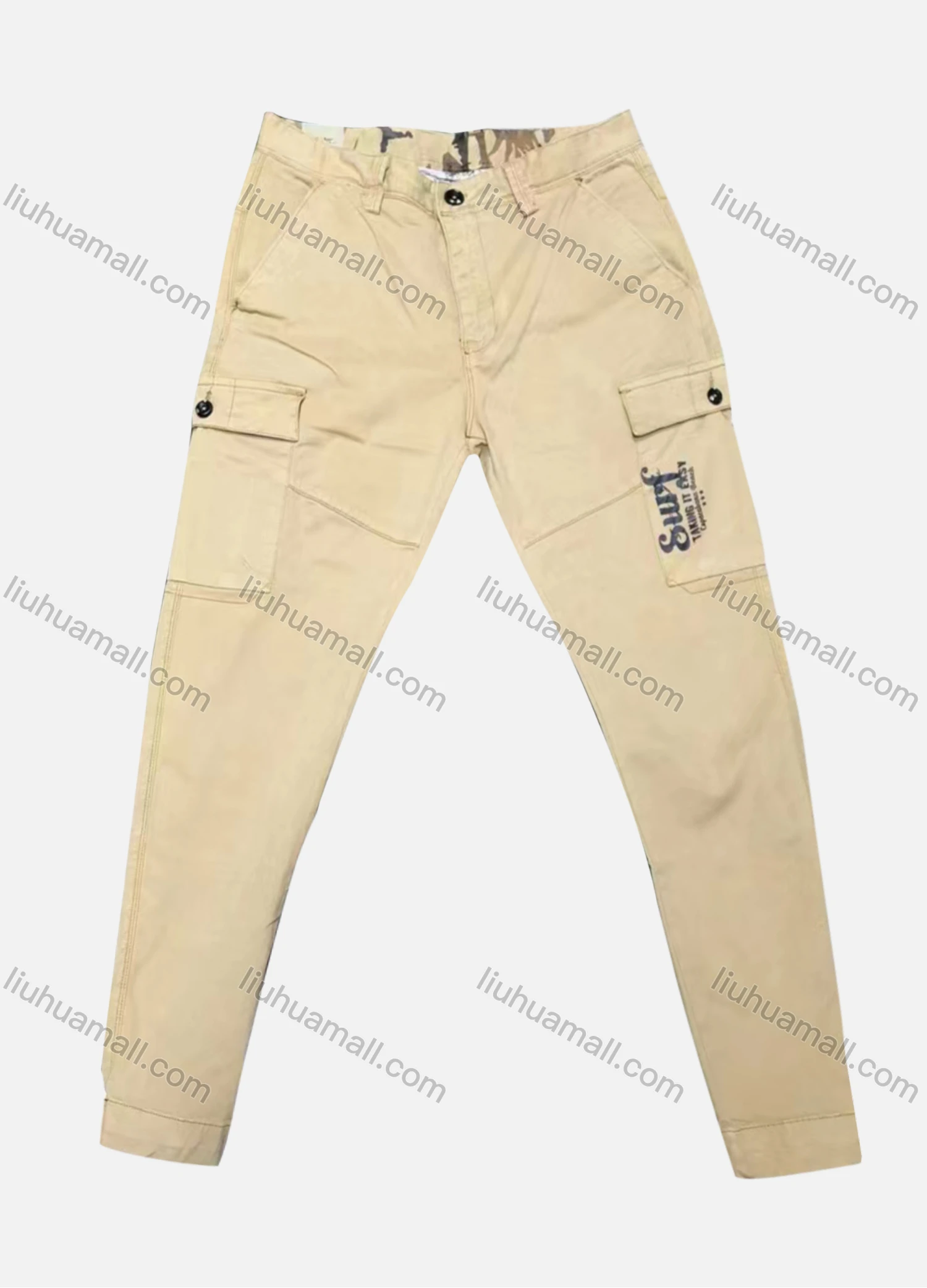 Wholesale Men's Casual Plain Ankle Length Cargo Pants - Liuhuamall