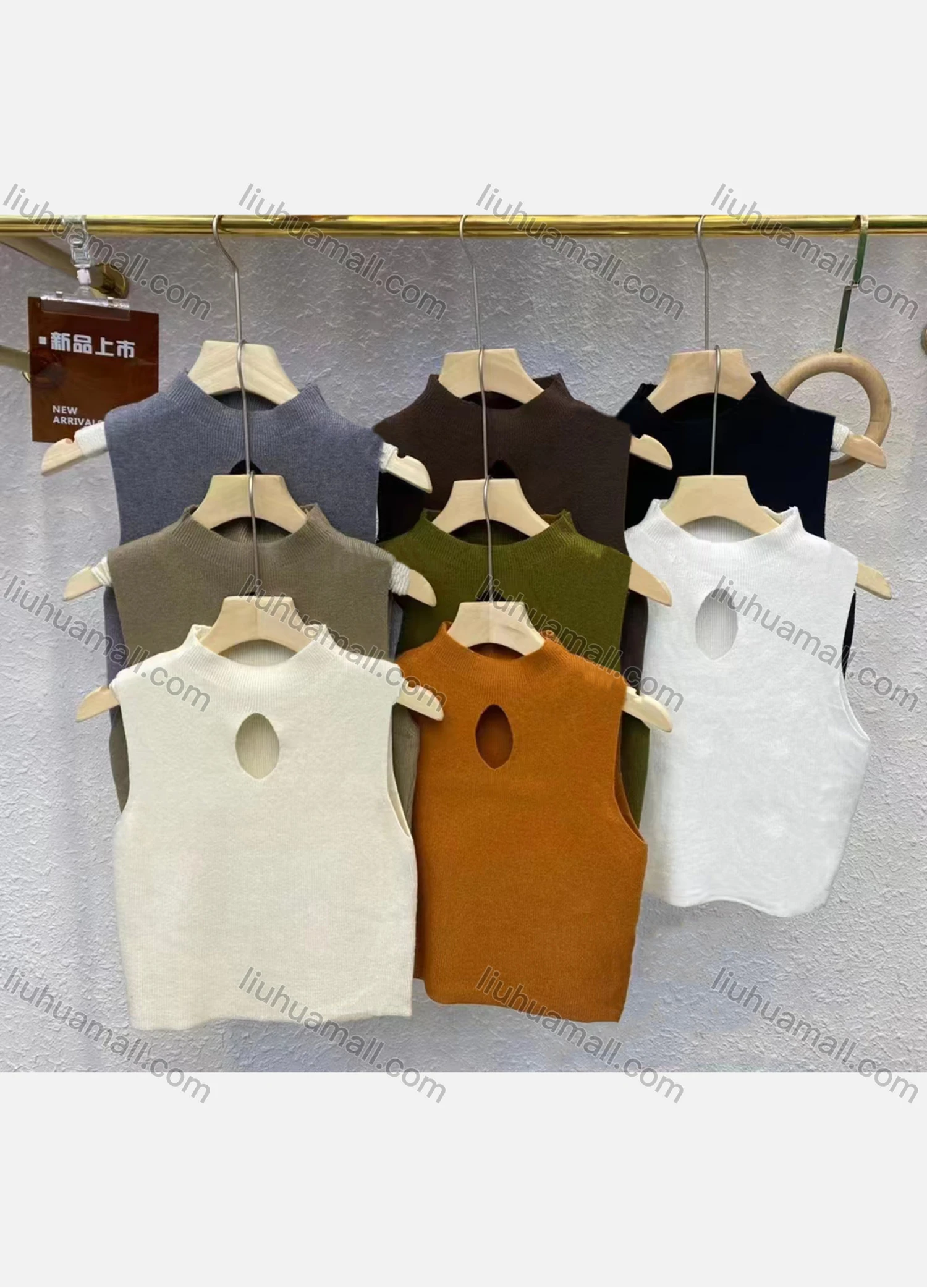 Wholesale Women's Casual Plain Hollow Out Tank Top - Liuhuamall