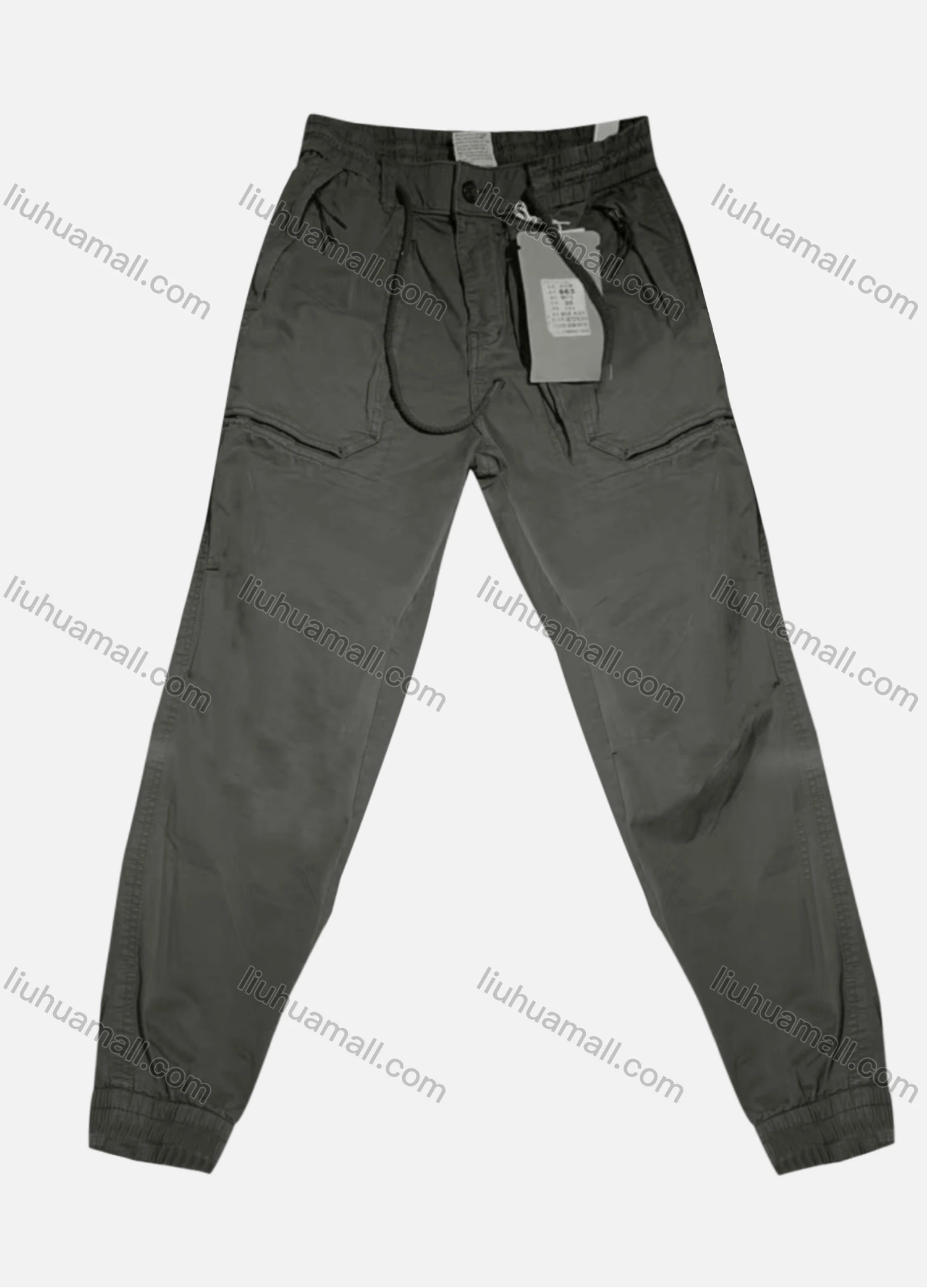 Wholesale Men's Casual Plain Ankle Length Drawstring Joggers - Liuhuamall