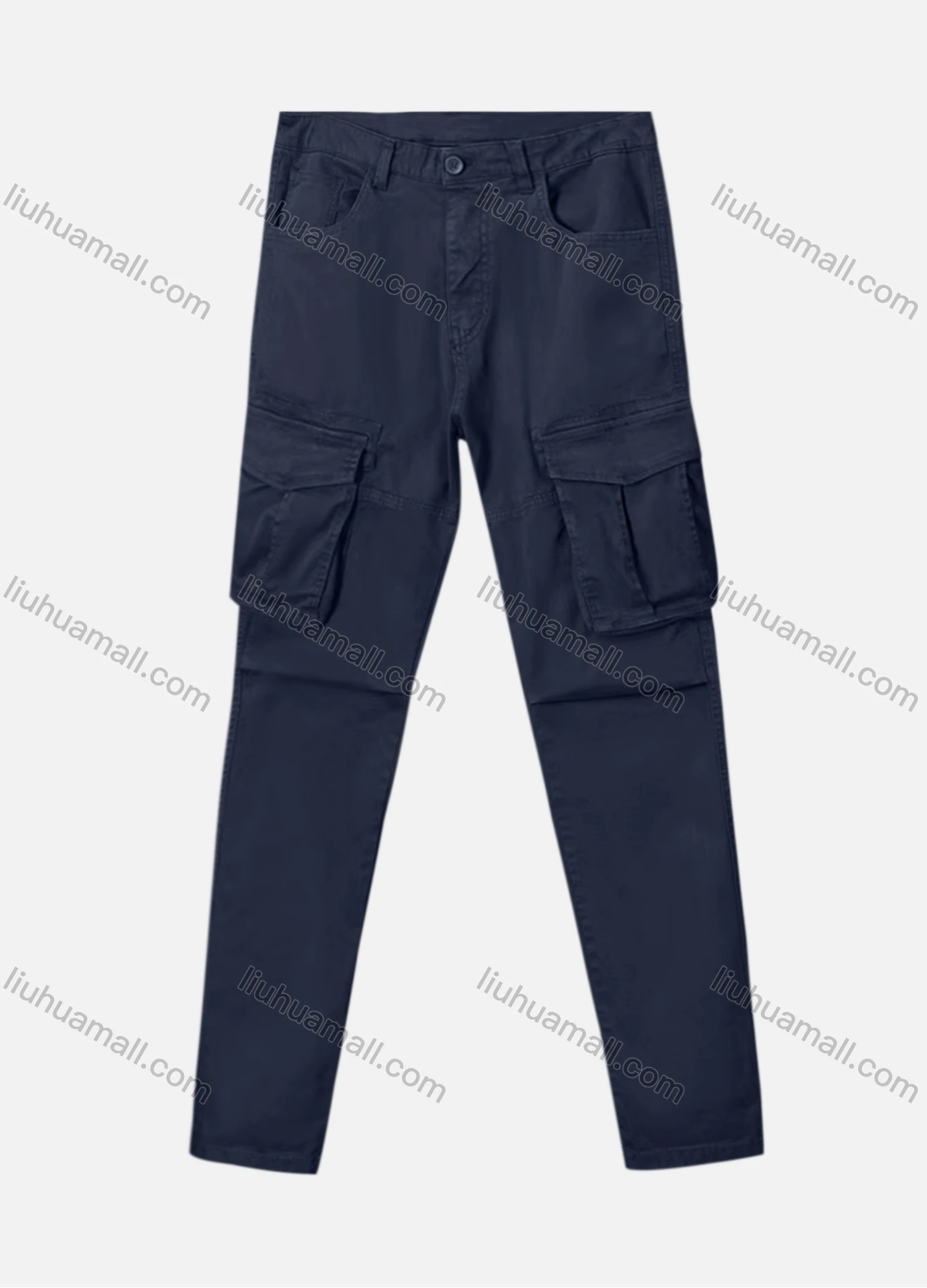 Wholesale Men's Casual Plain Straight Leg Ankle Length Cargo Pants - Liuhuamall