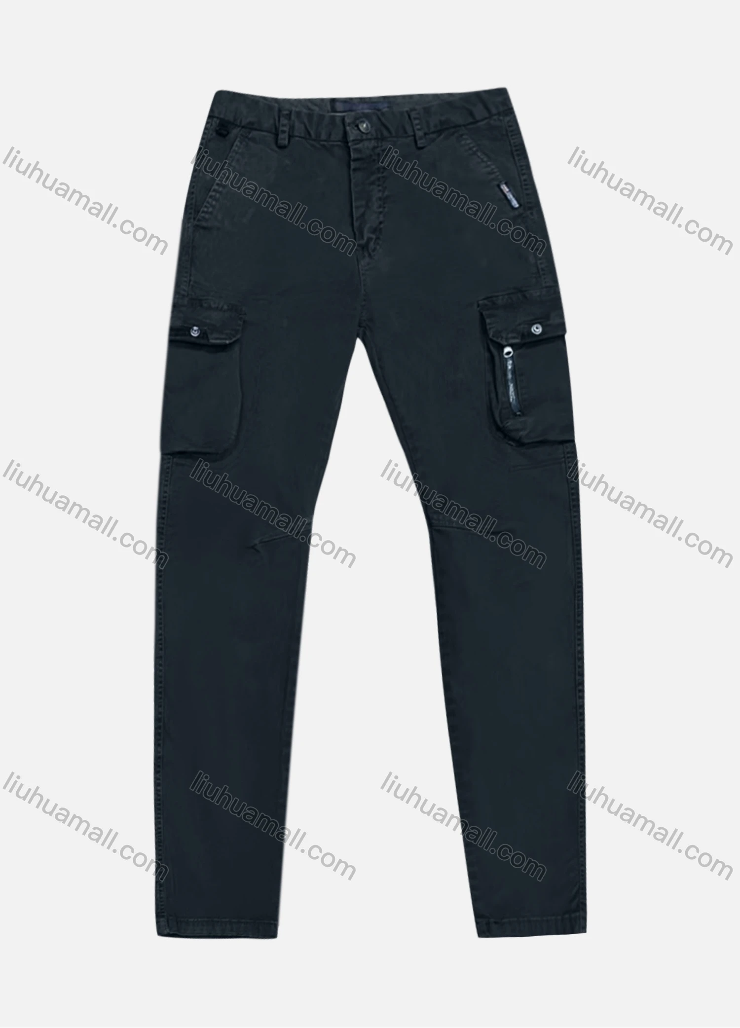 Wholesale Men's Casual Plain Straight Leg Ankle Length Cargo Pants - Liuhuamall