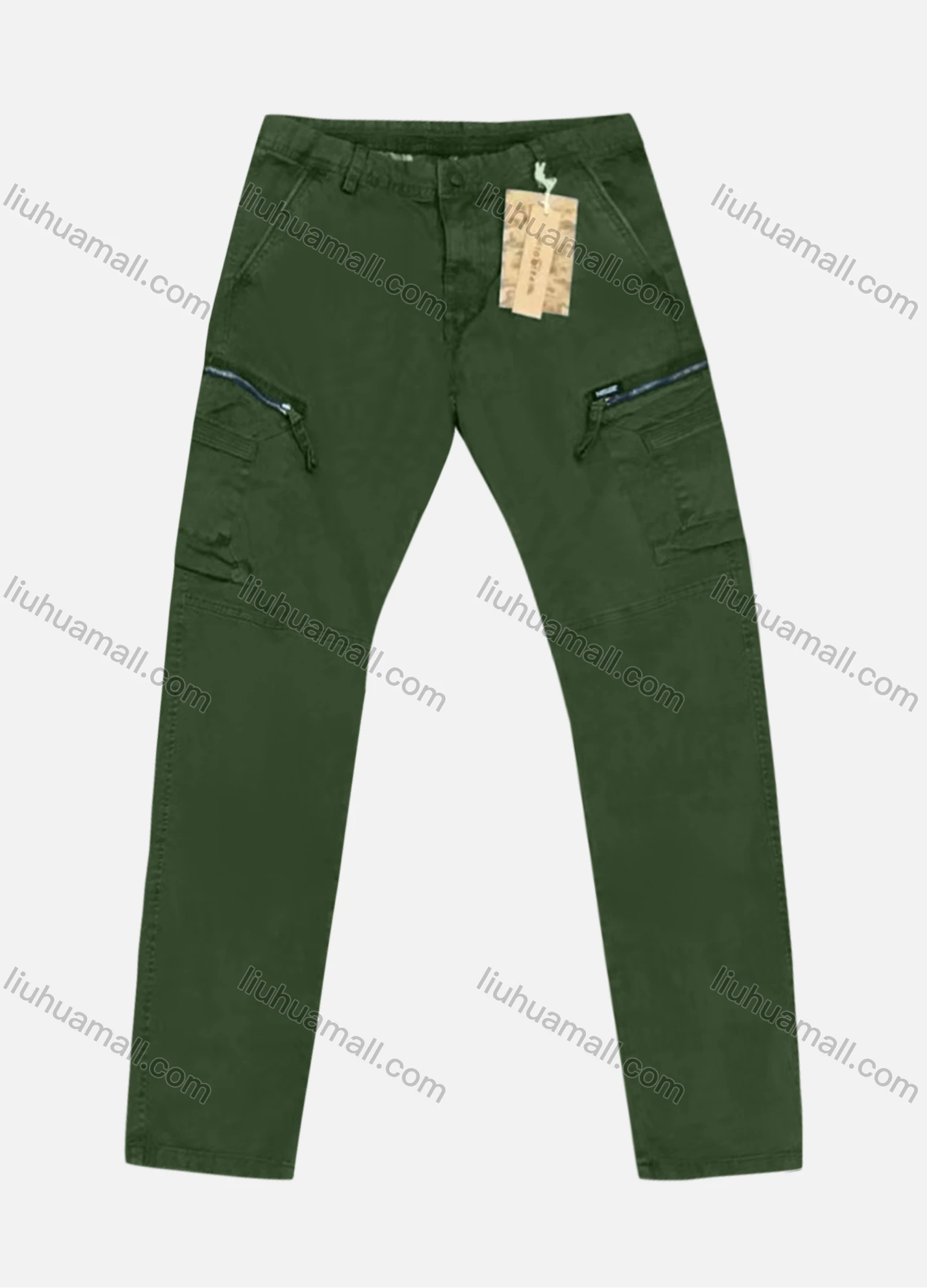 Wholesale Men's Casual Plain Straight Leg Ankle Length Cargo Pants - Liuhuamall