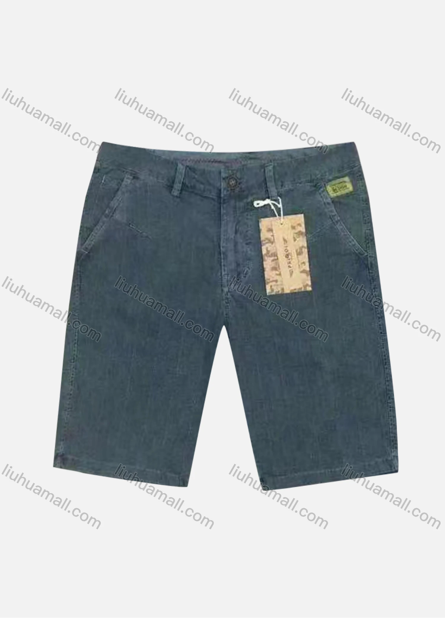 Wholesale Men's Casual Plain Distressed Pockets Denim Shorts - Liuhuamall