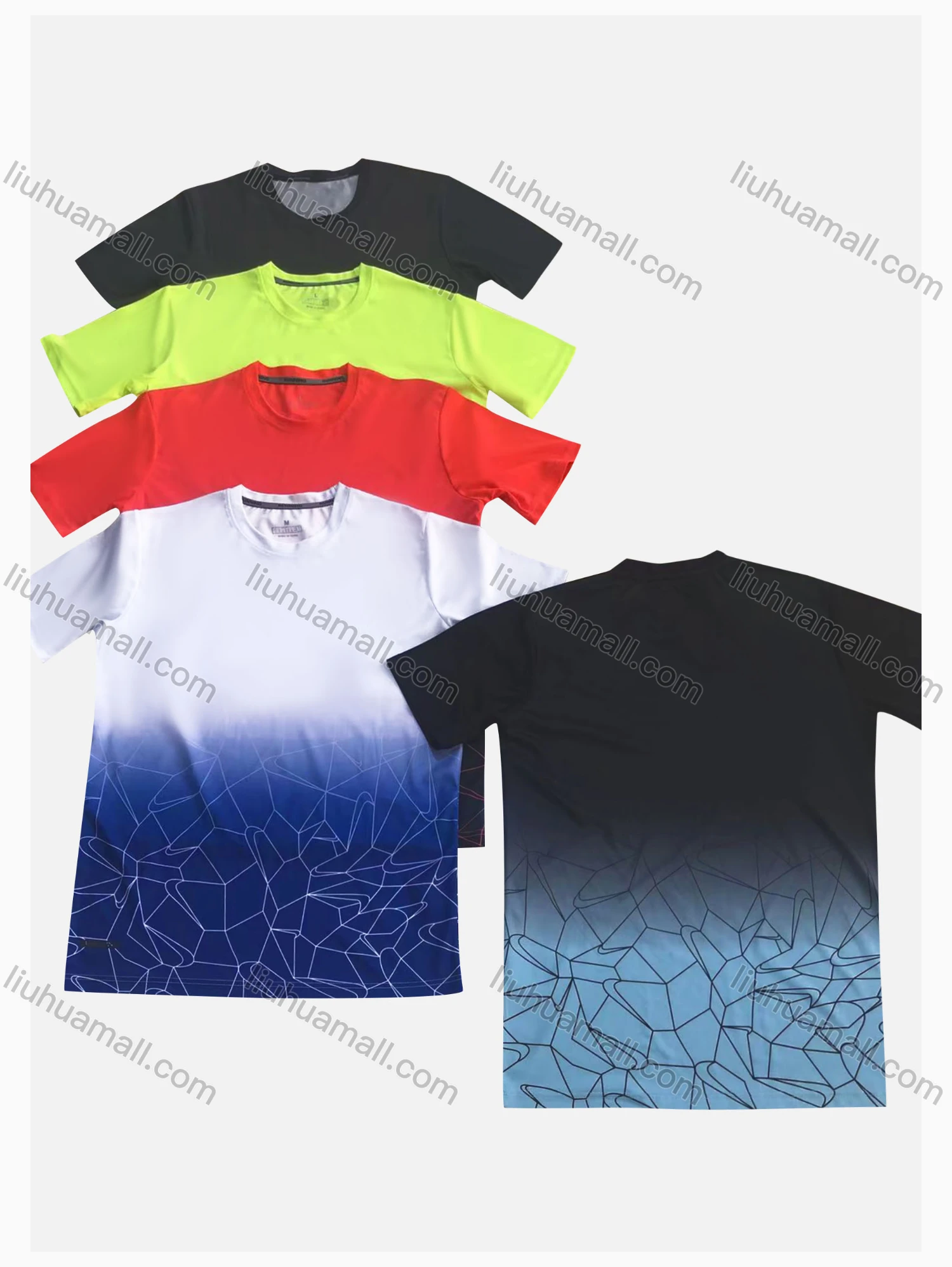 Wholesale Men's Dacron Knitting Round Neck Ombre Athletic T Shirt LYM202205002# - Liuhuamall