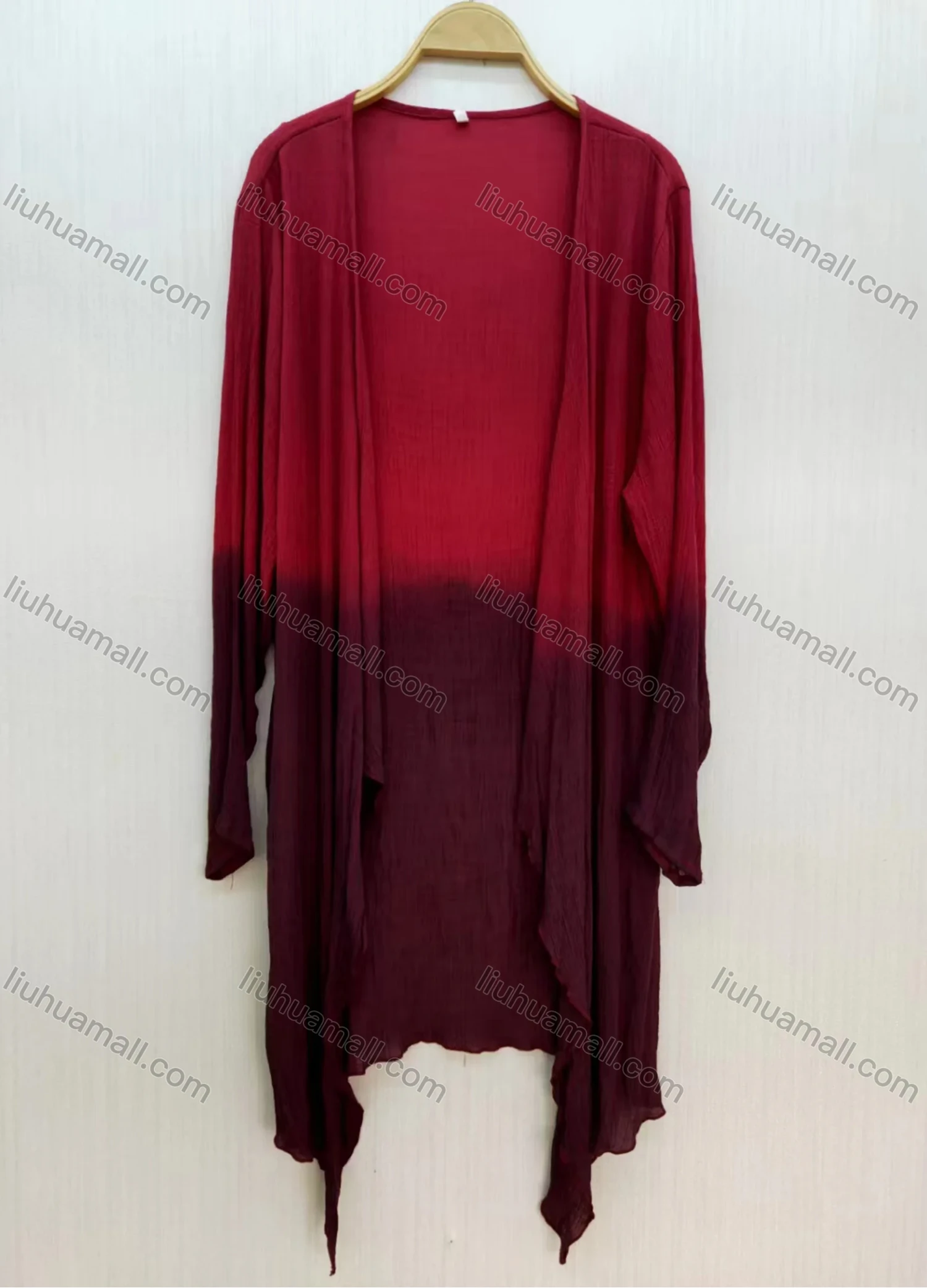 Wholesale Women's Casual Long Sleeve Gradient Stiching Color Loose Fit Cardigan - Liuhuamall