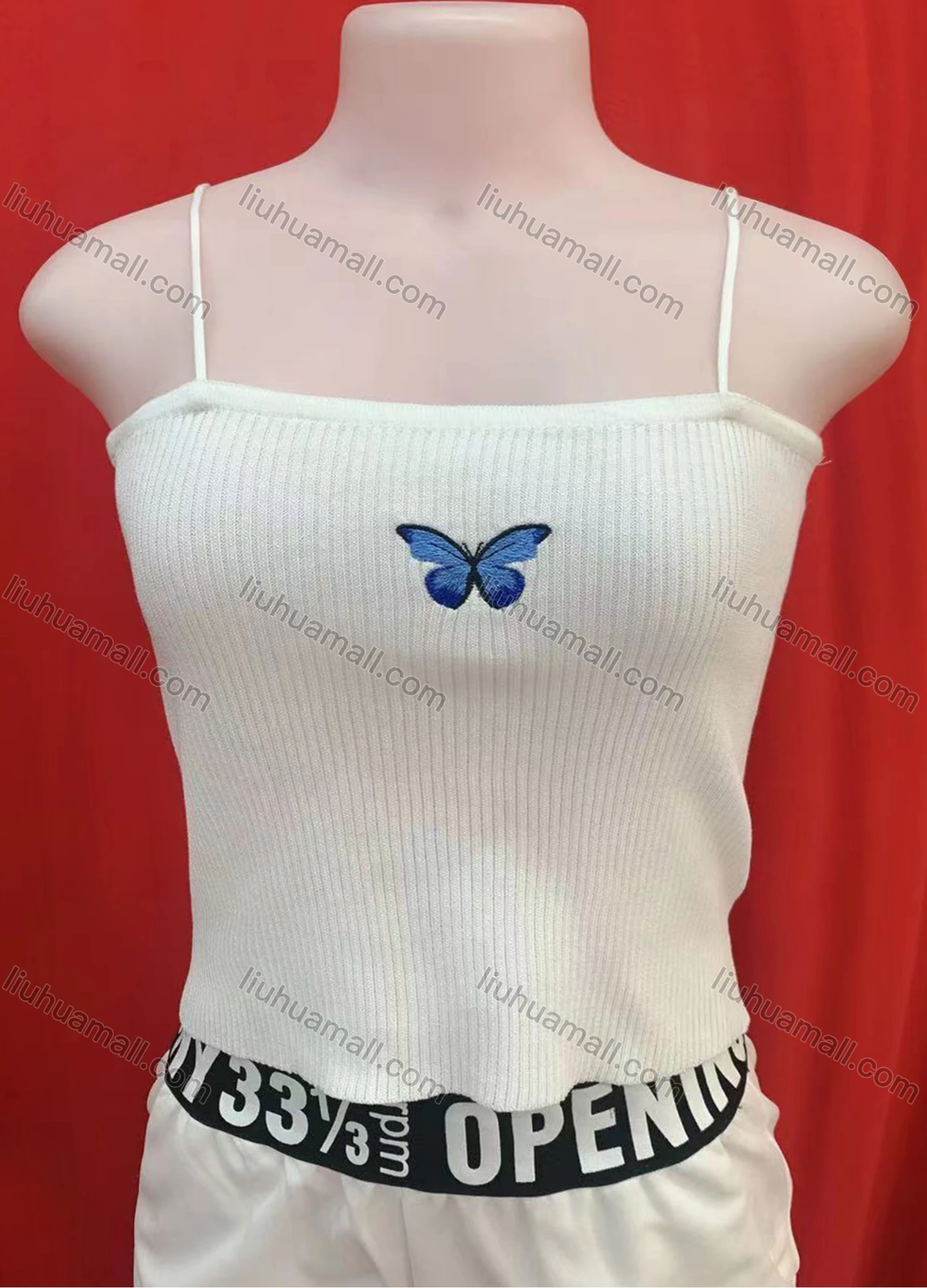 Wholesale Women's Casual Rib-knit Spaghetti Strap Knit Cami Top - Liuhuamall