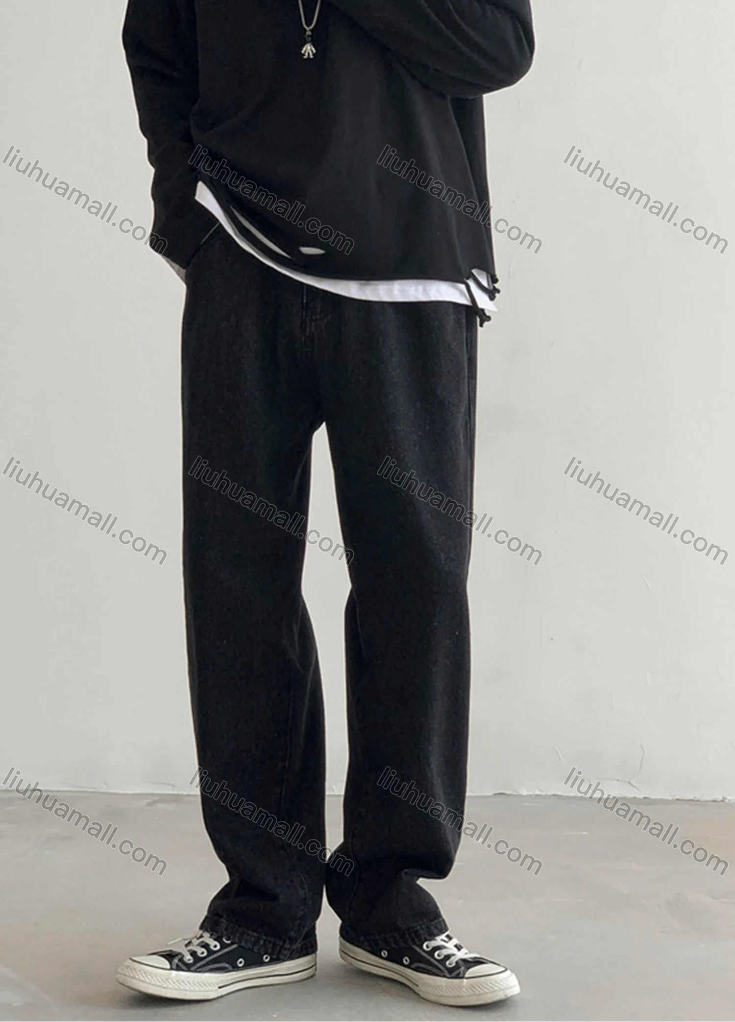 Wholesale Men's Casual Straight Leg Pockets Ankle Length Jean - Liuhuamall