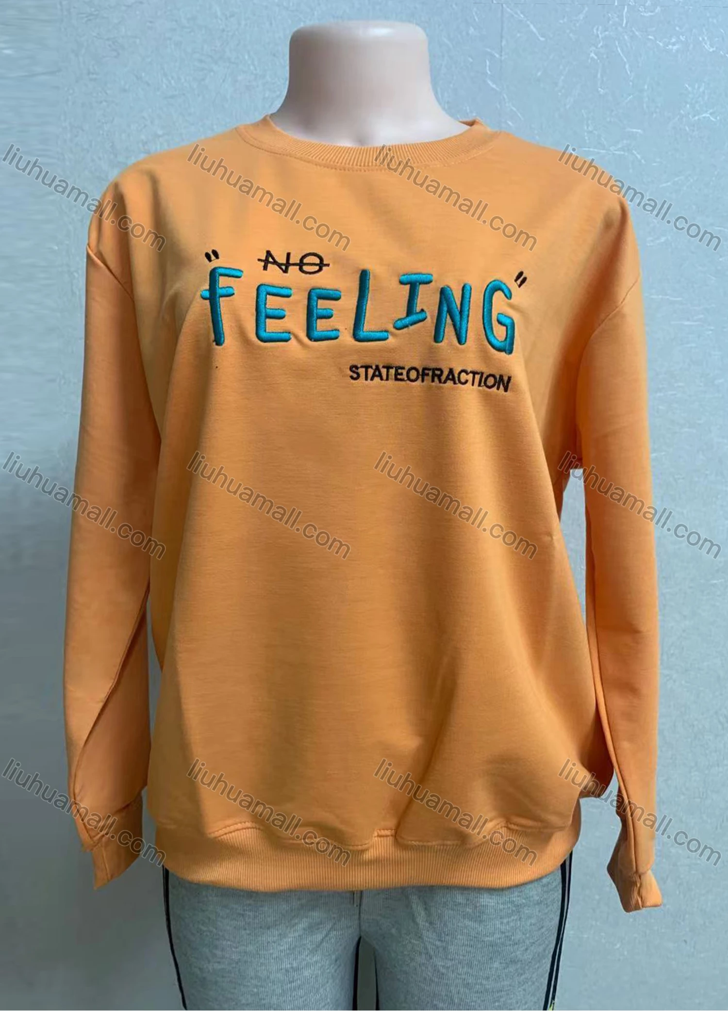 Wholesale Women's Casual Letter Embroidery Round Neck Long Sleeve Sweatshirt - Liuhuamall