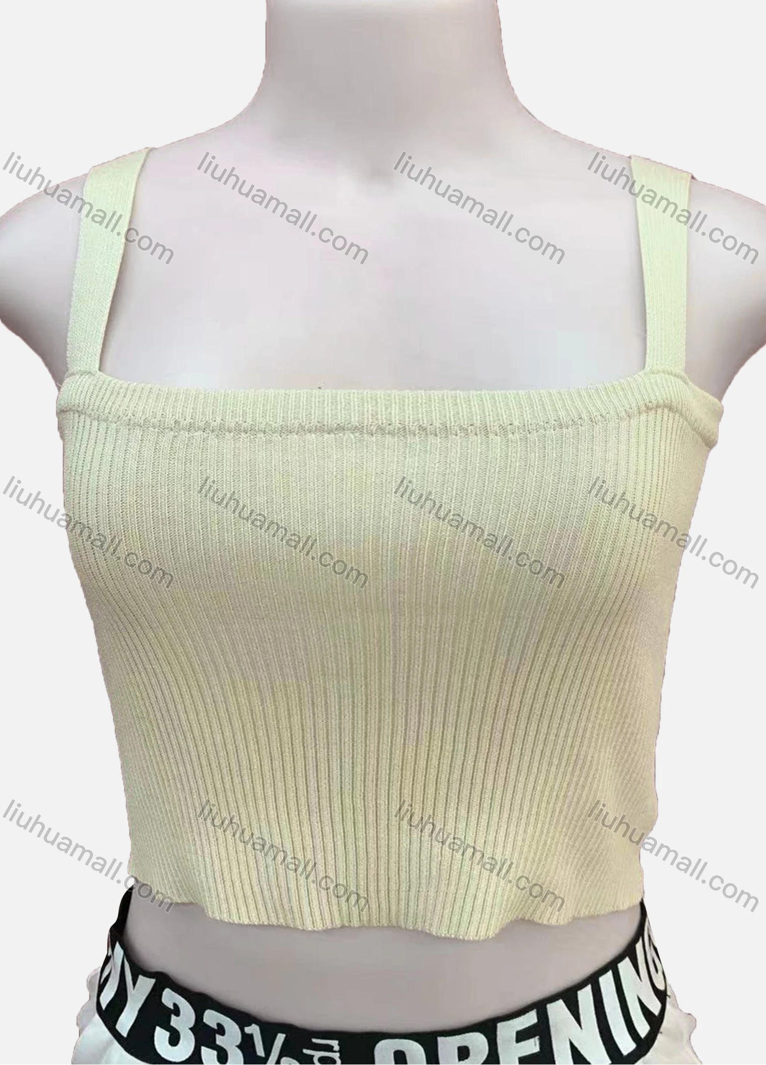 Wholesale Women's Casual Plain Rib-knit Backless Knit Crop Cami Top - Liuhuamall