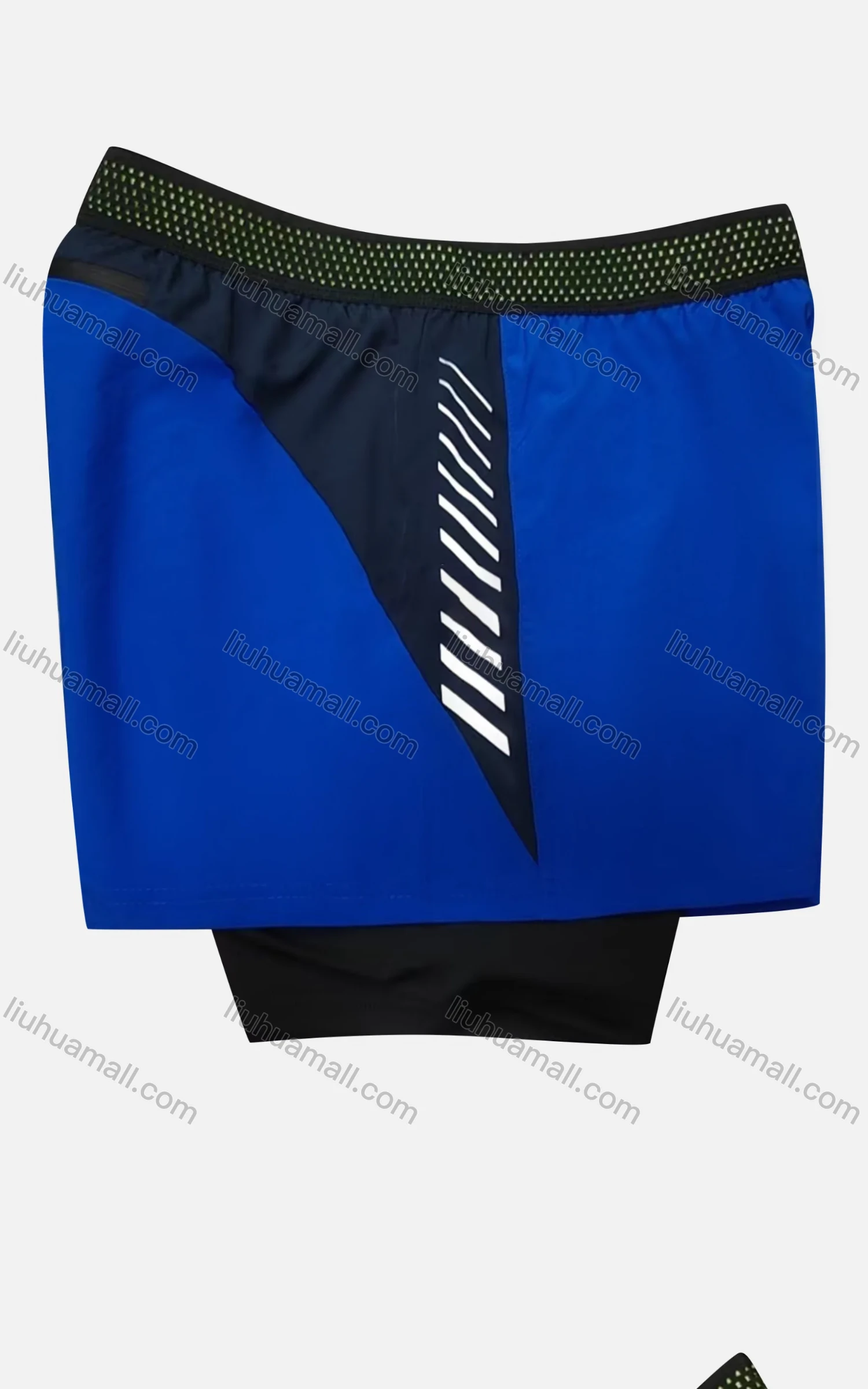 Wholesale Men's 2-in-1 Splicing Colorblock Quick Dry Breathable Mesh Sporty Shorts - Liuhuamall