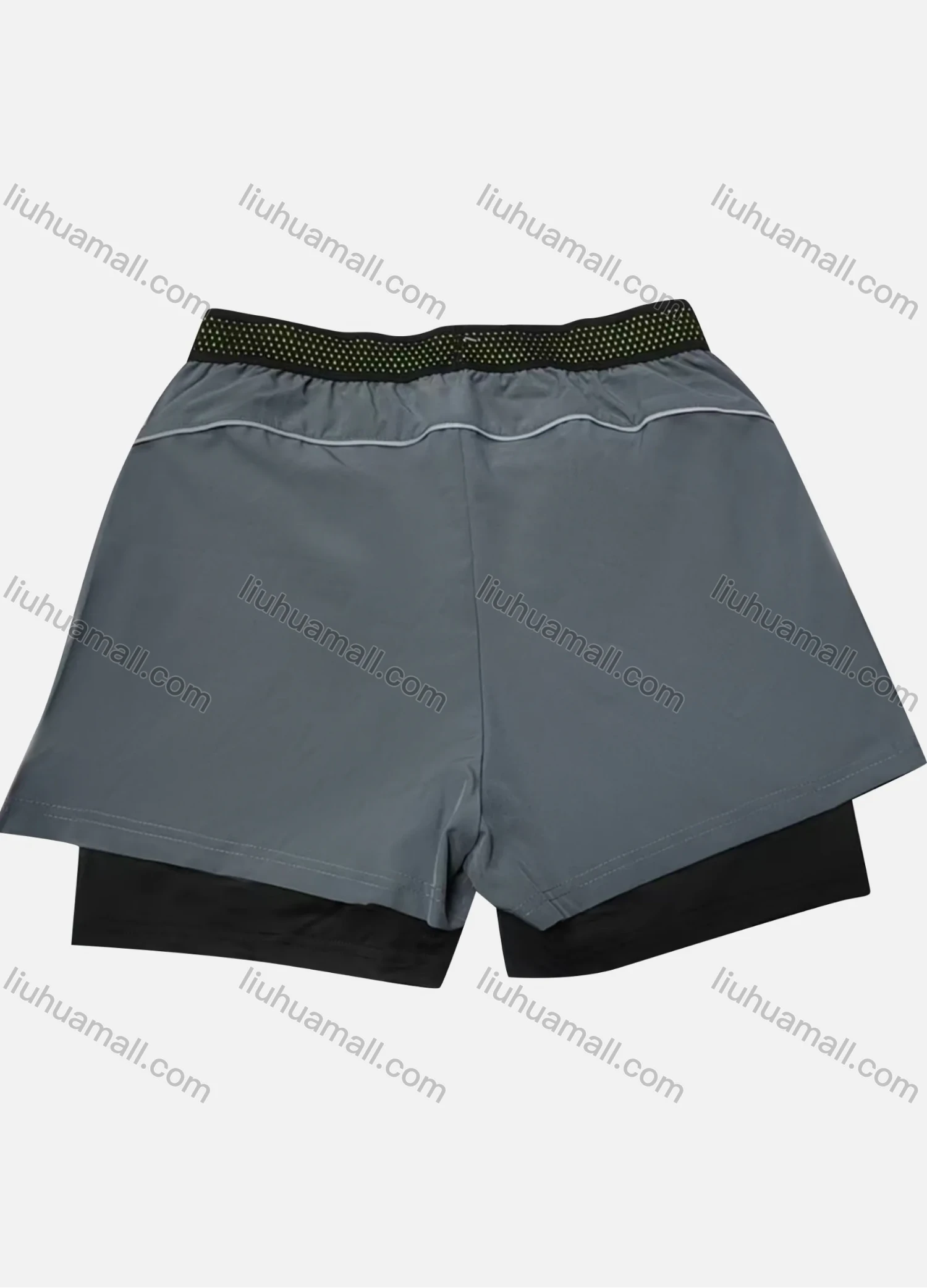 Wholesale Men's 2-in-1 Plain Quick Dry Breathable Mesh Sporty Elastic Waist Shorts - Liuhuamall