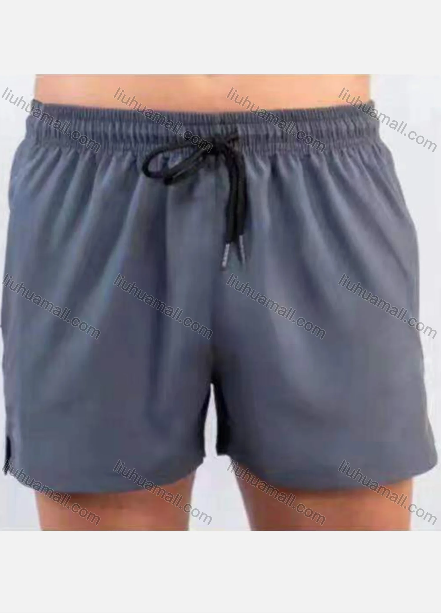 Wholesale Men's Plain Quick Dry Elastic Waist Drawstring Sporty Shorts - Liuhuamall