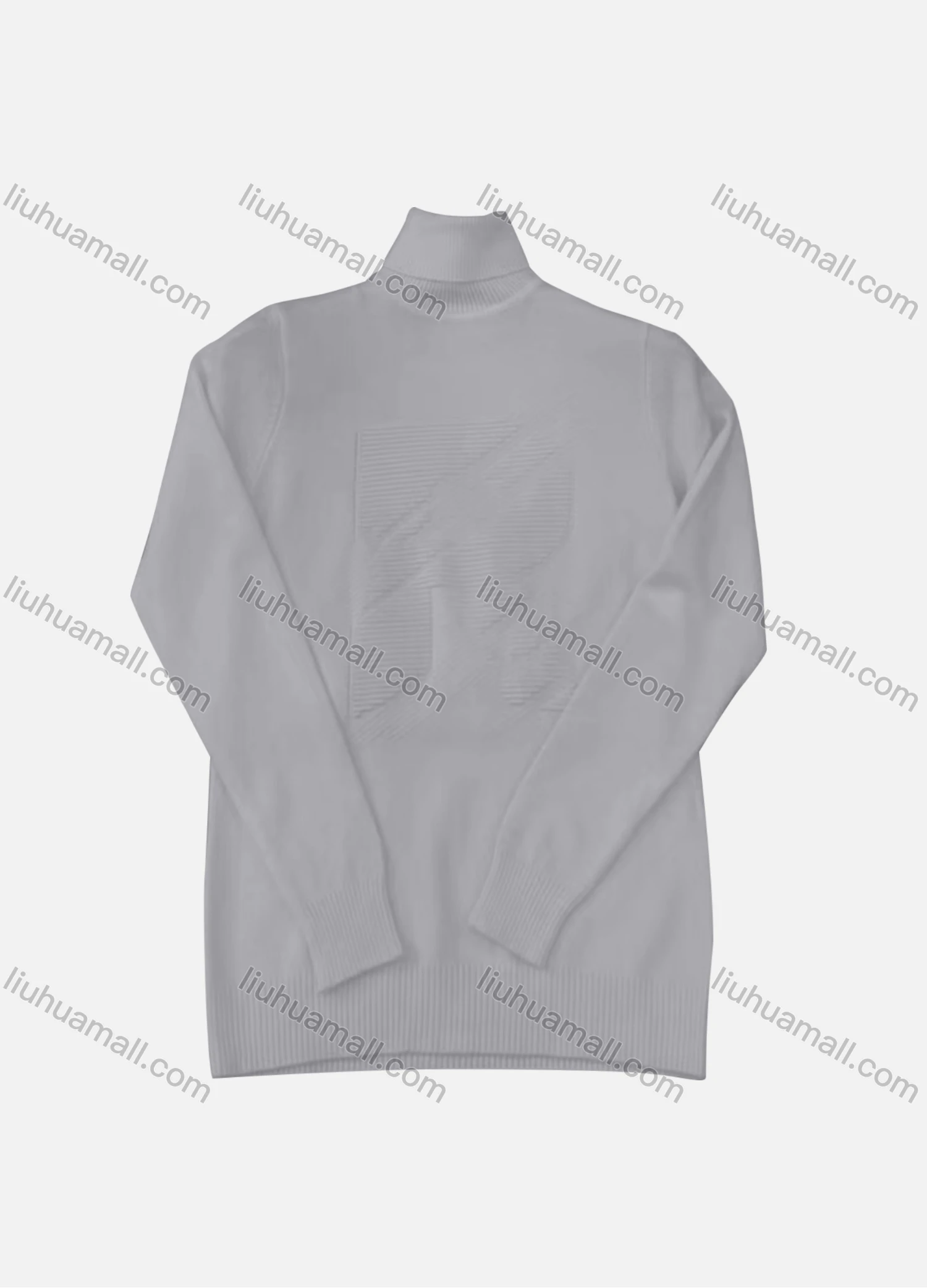 Wholesale Men's Casual Plain Ribbed Turtleneck Long Sleeve Sweater - Liuhuamall