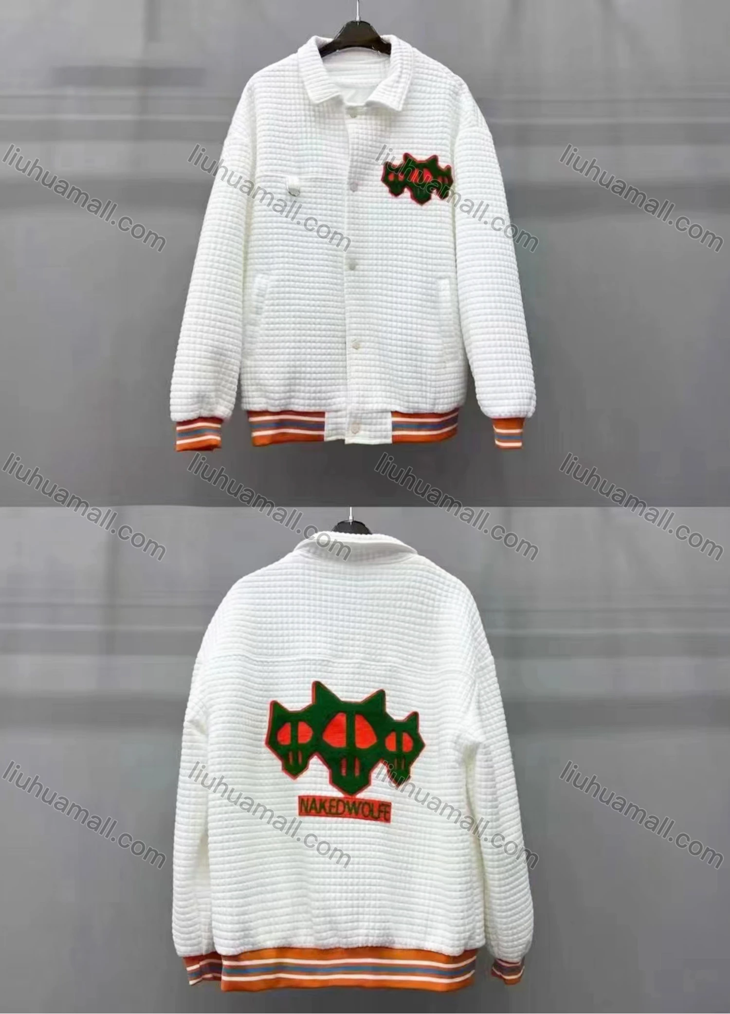 Wholesale Men's Casual Baseball Collar Graphic Letter Button Down Shirt Jacket - Liuhuamall