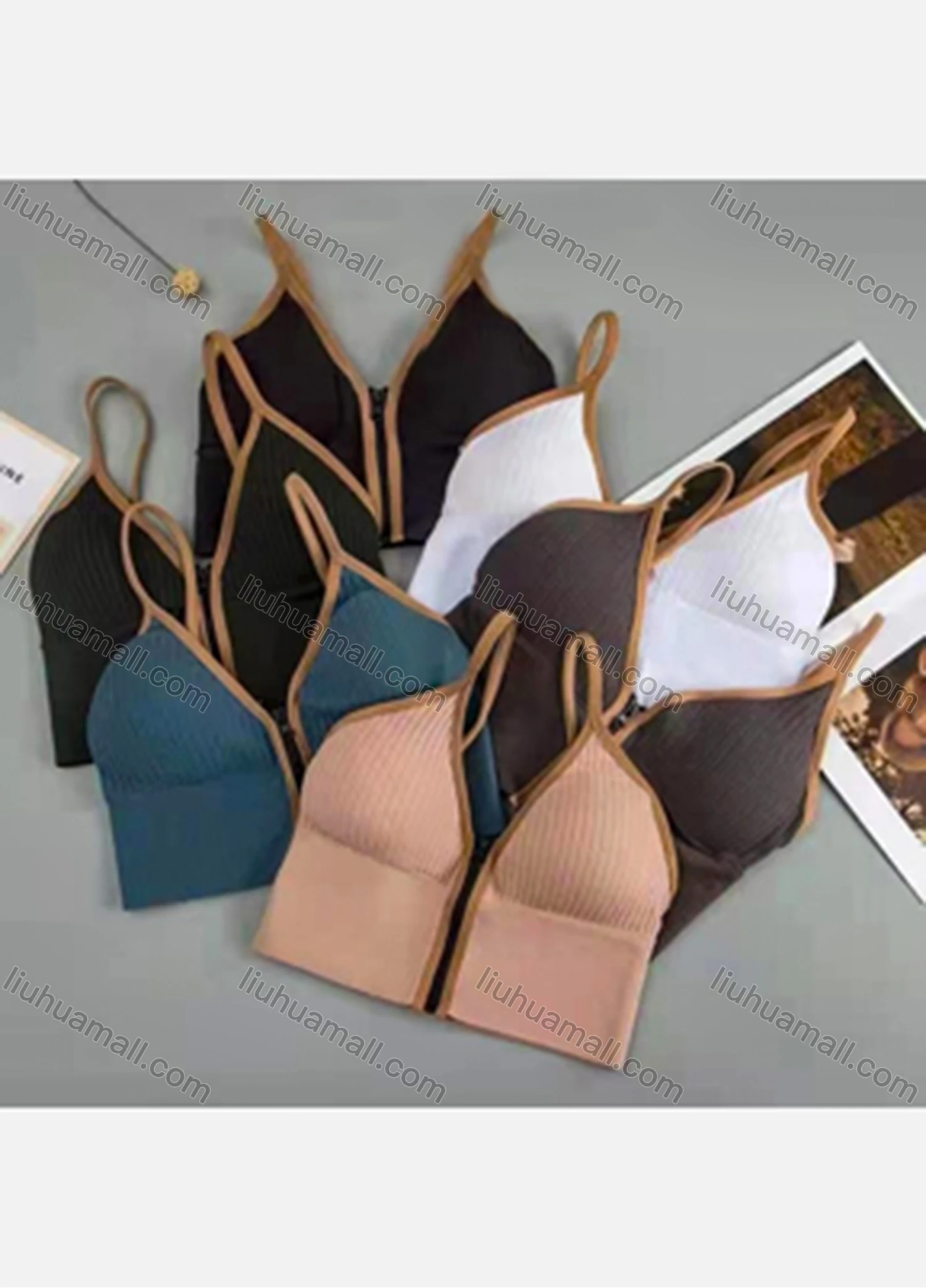 Wholesale Women's Comfy Breathable Contrast Color Bra - Liuhuamall