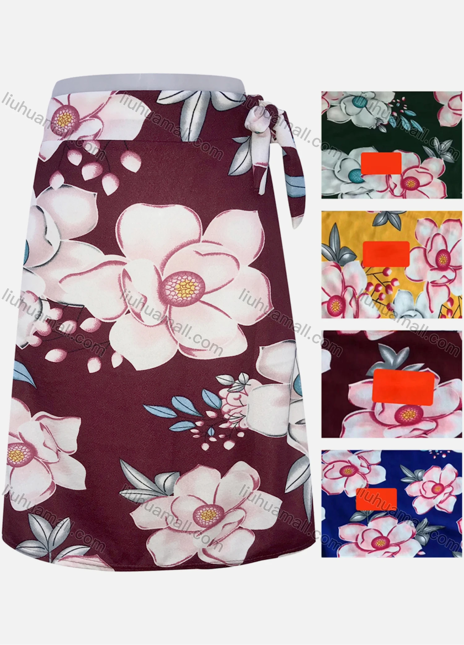 Wholesale Girl's Casual Floral Lace Elastic Waist Knee Length Skirt - Liuhuamall