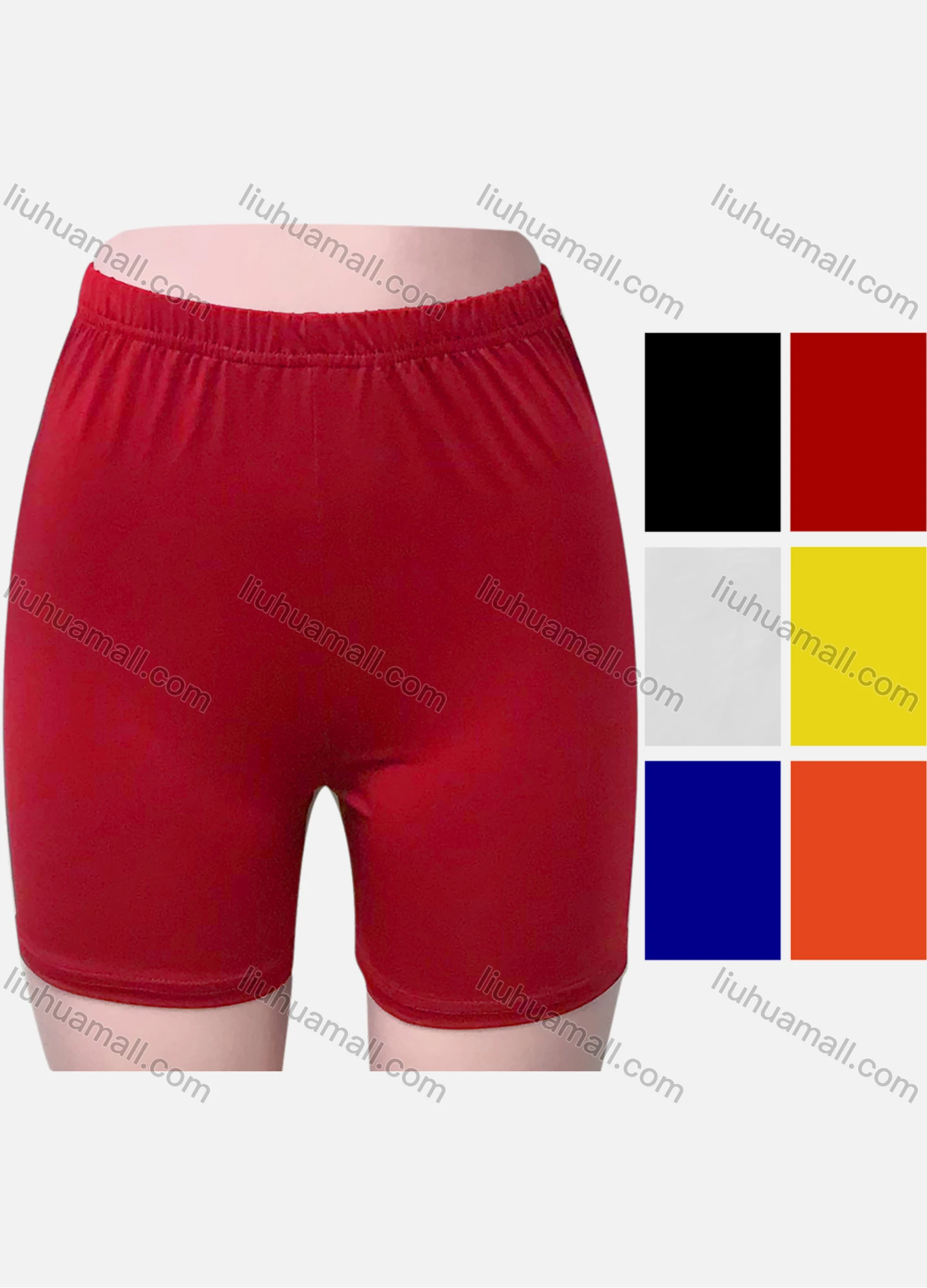 Wholesale Women's Casual Slim Fit Elastic Waist Plain Shorts - Liuhuamall