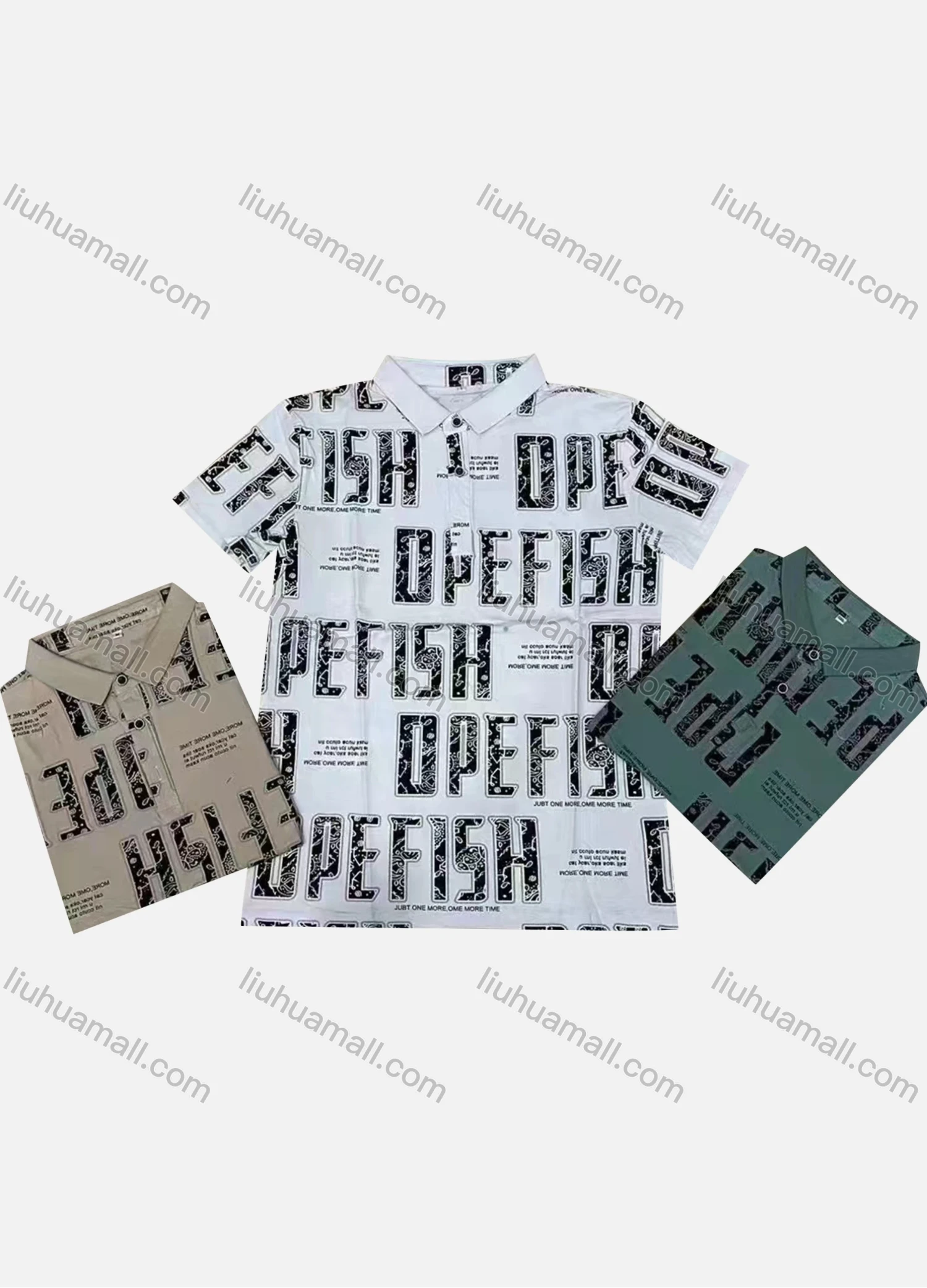 Wholesale Men's Casual 100% Cotton Letter Print Short Sleeve Polo Shirt - Liuhuamall