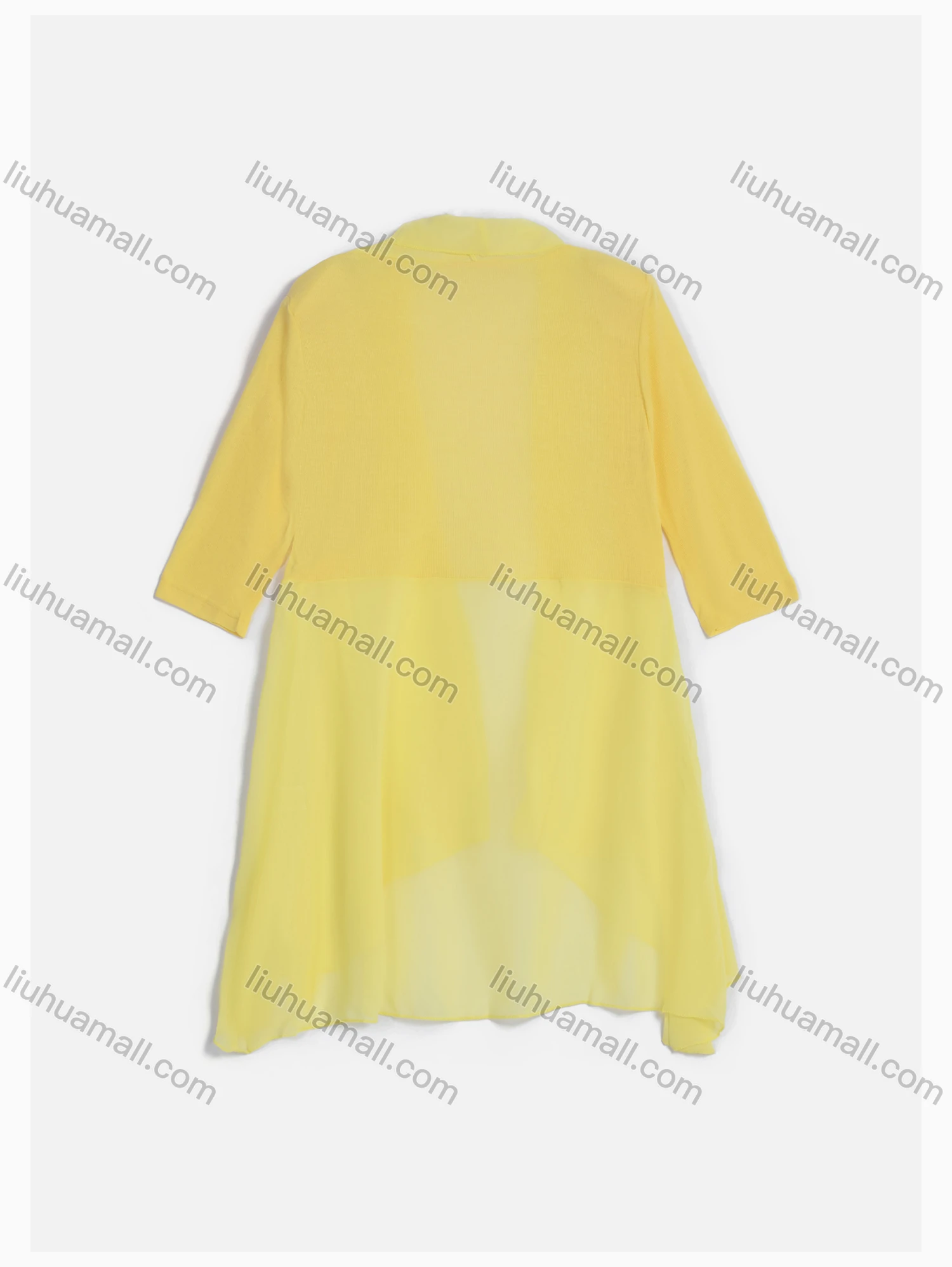 Wholesale Women's Plain Short Sleeve Semi-sheer Mesh Cardigan SC213# - Liuhuamall