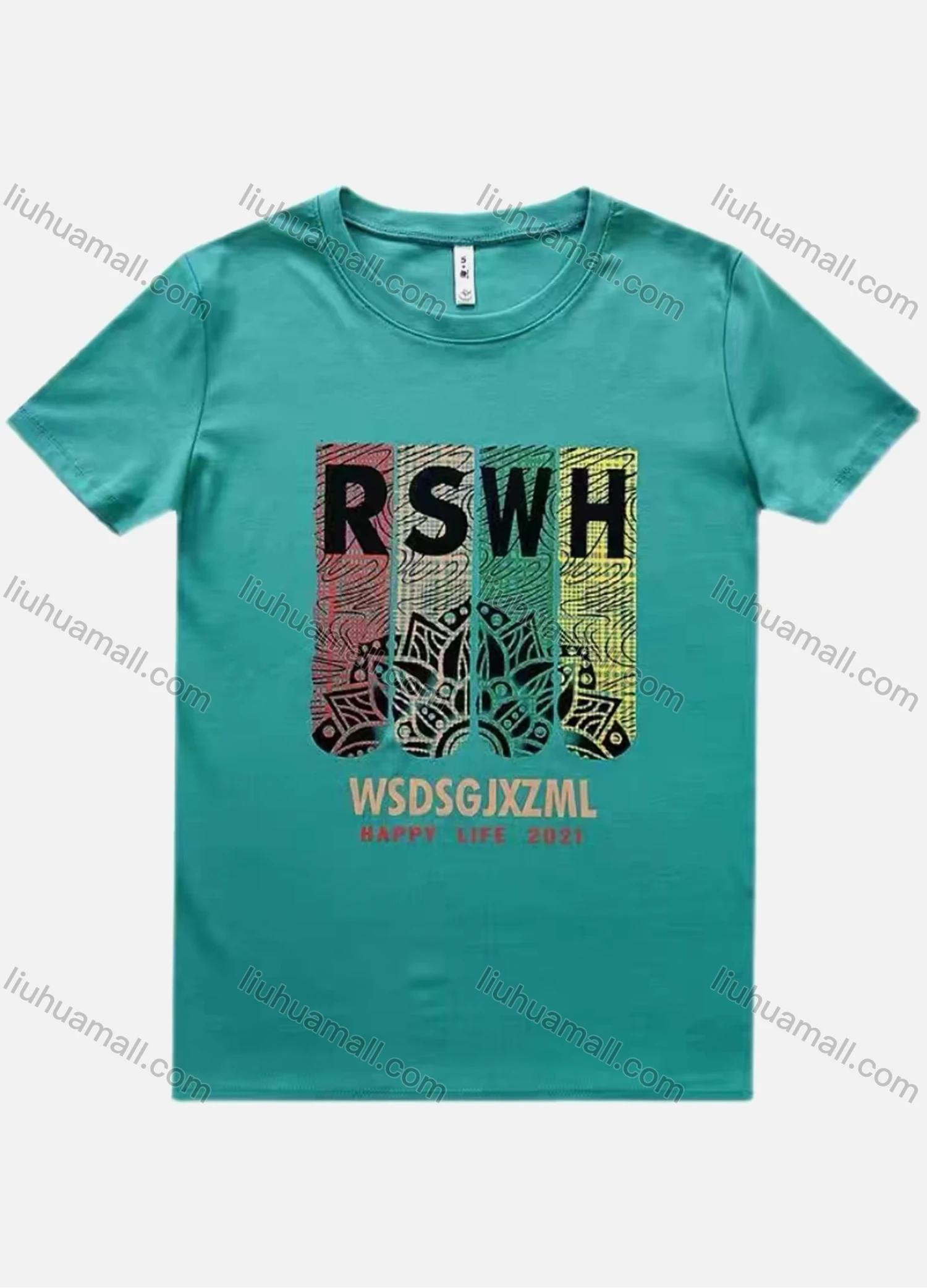 Wholesale Men's Casual 100% Cotton Letter Graphic Round Neck Short Sleeve Tee - Liuhuamall